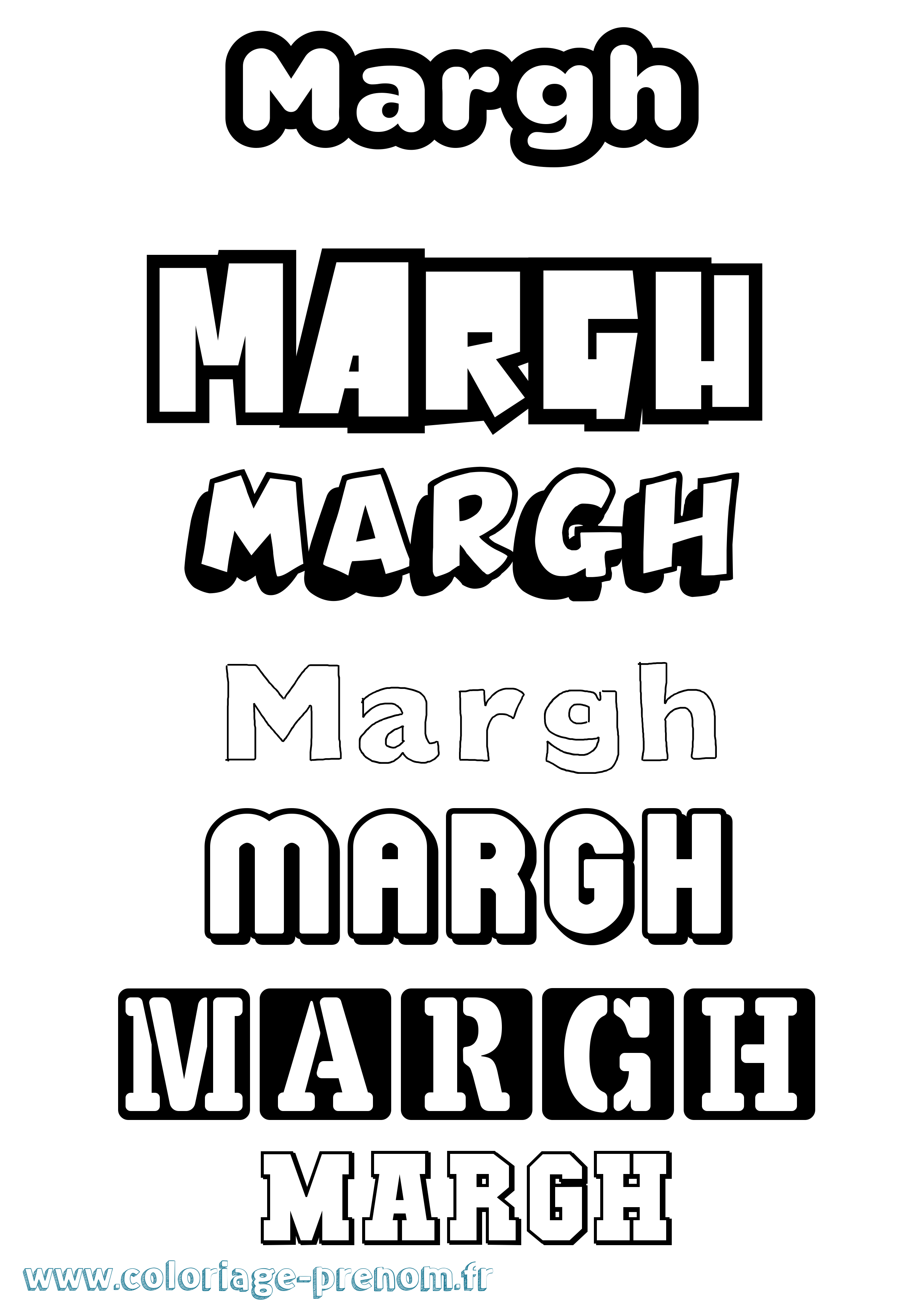 Coloriage prénom Margh Simple