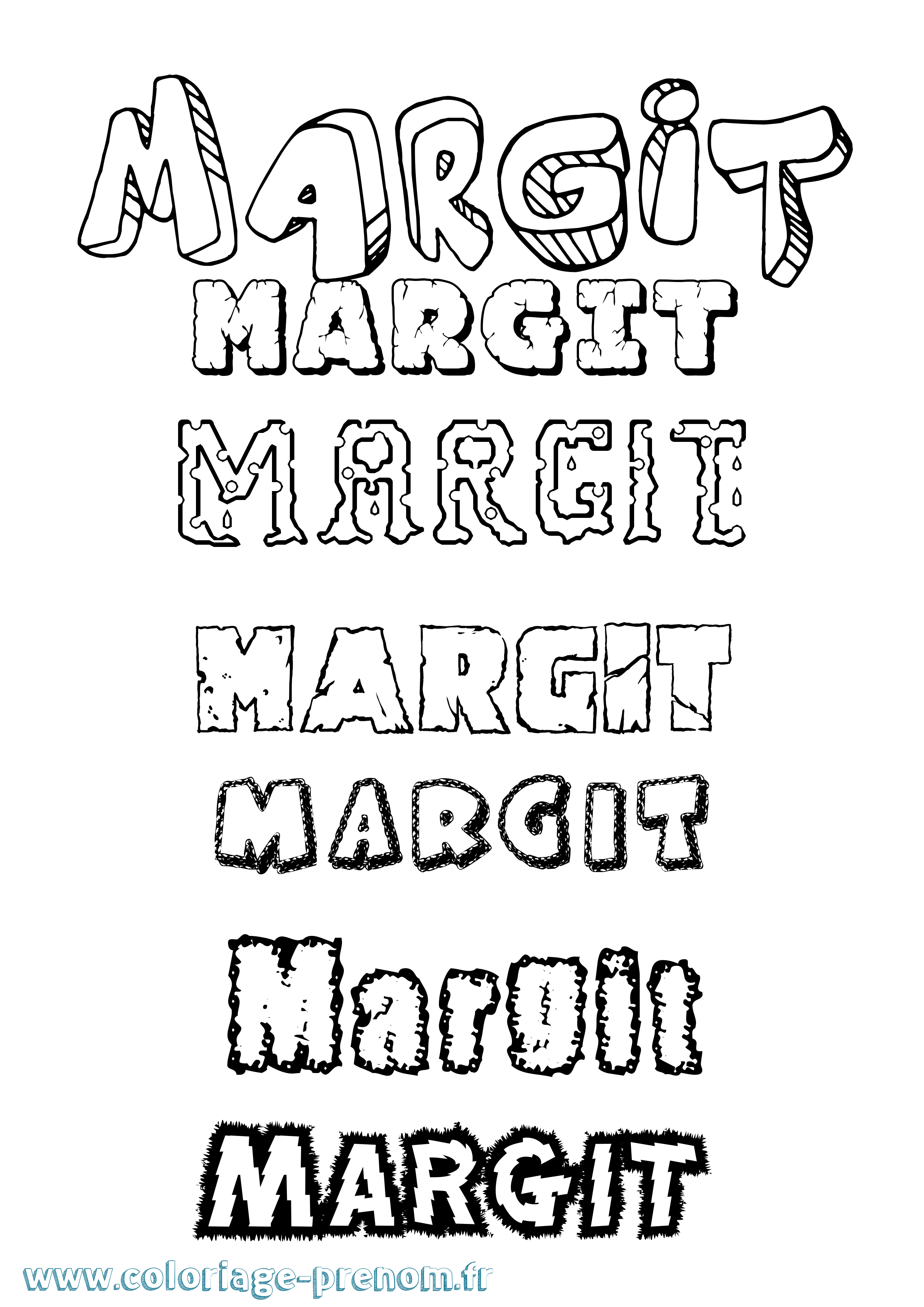 Coloriage prénom Margit Destructuré