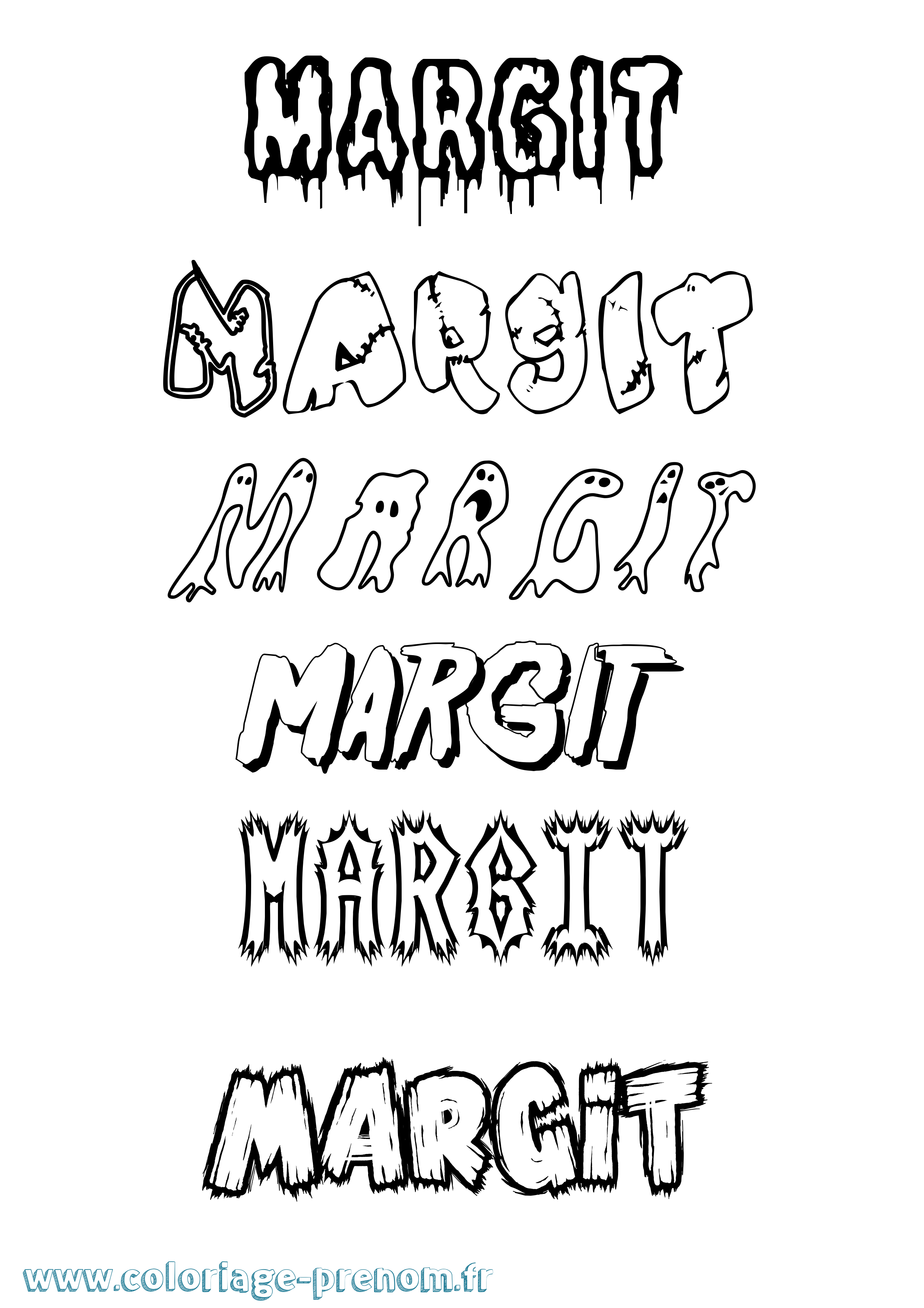 Coloriage prénom Margit Frisson