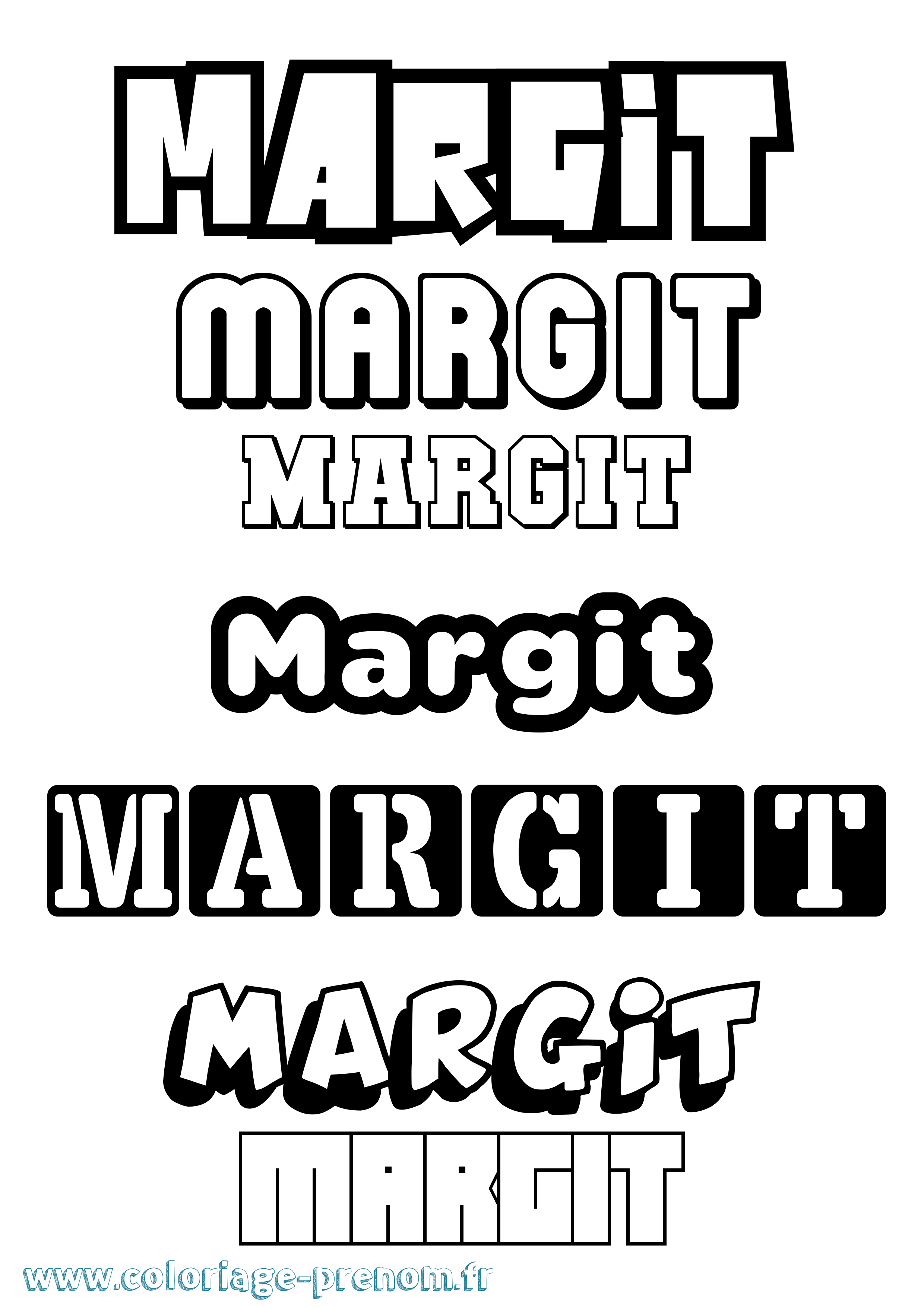 Coloriage prénom Margit Simple