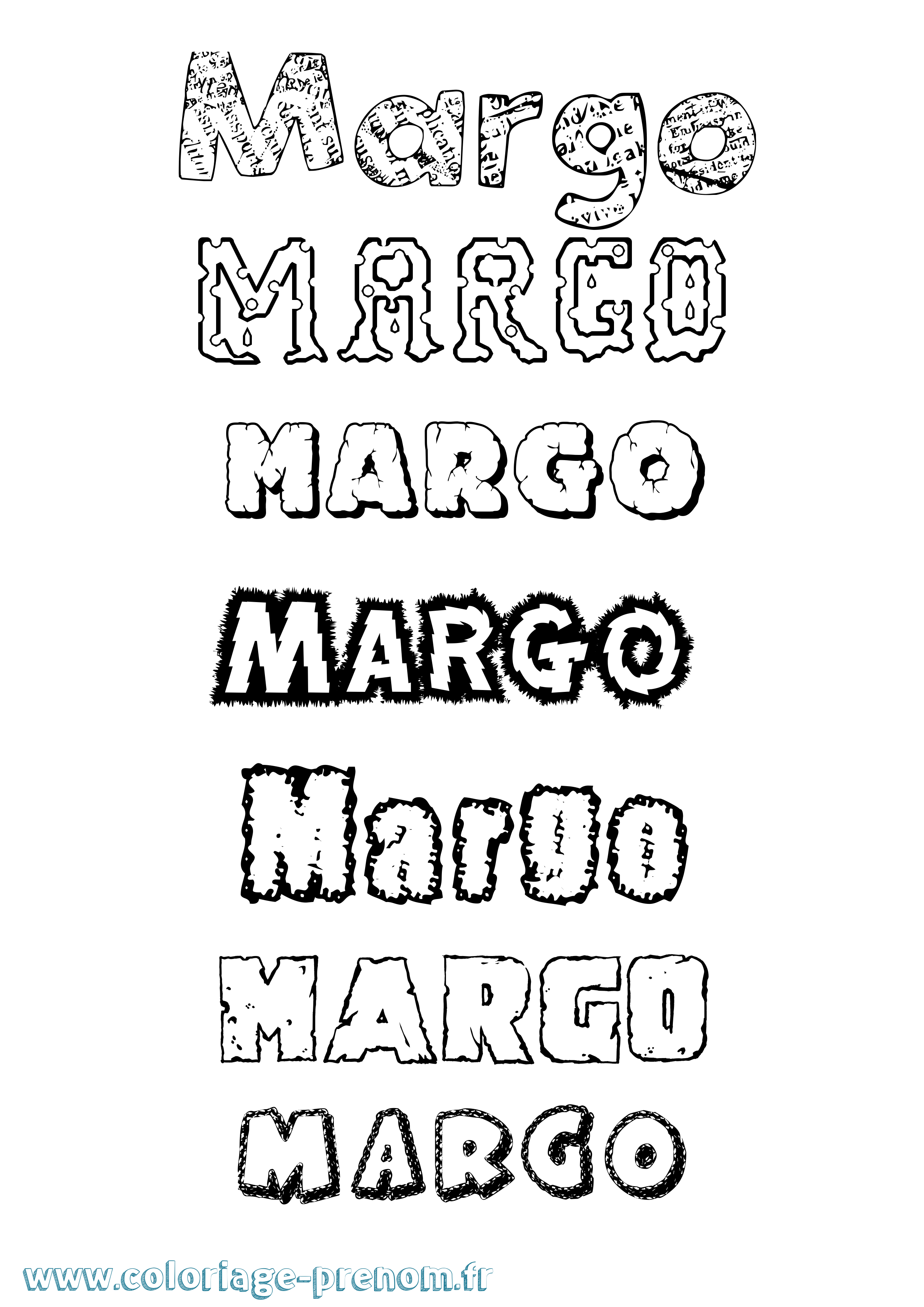 Coloriage prénom Margo Destructuré