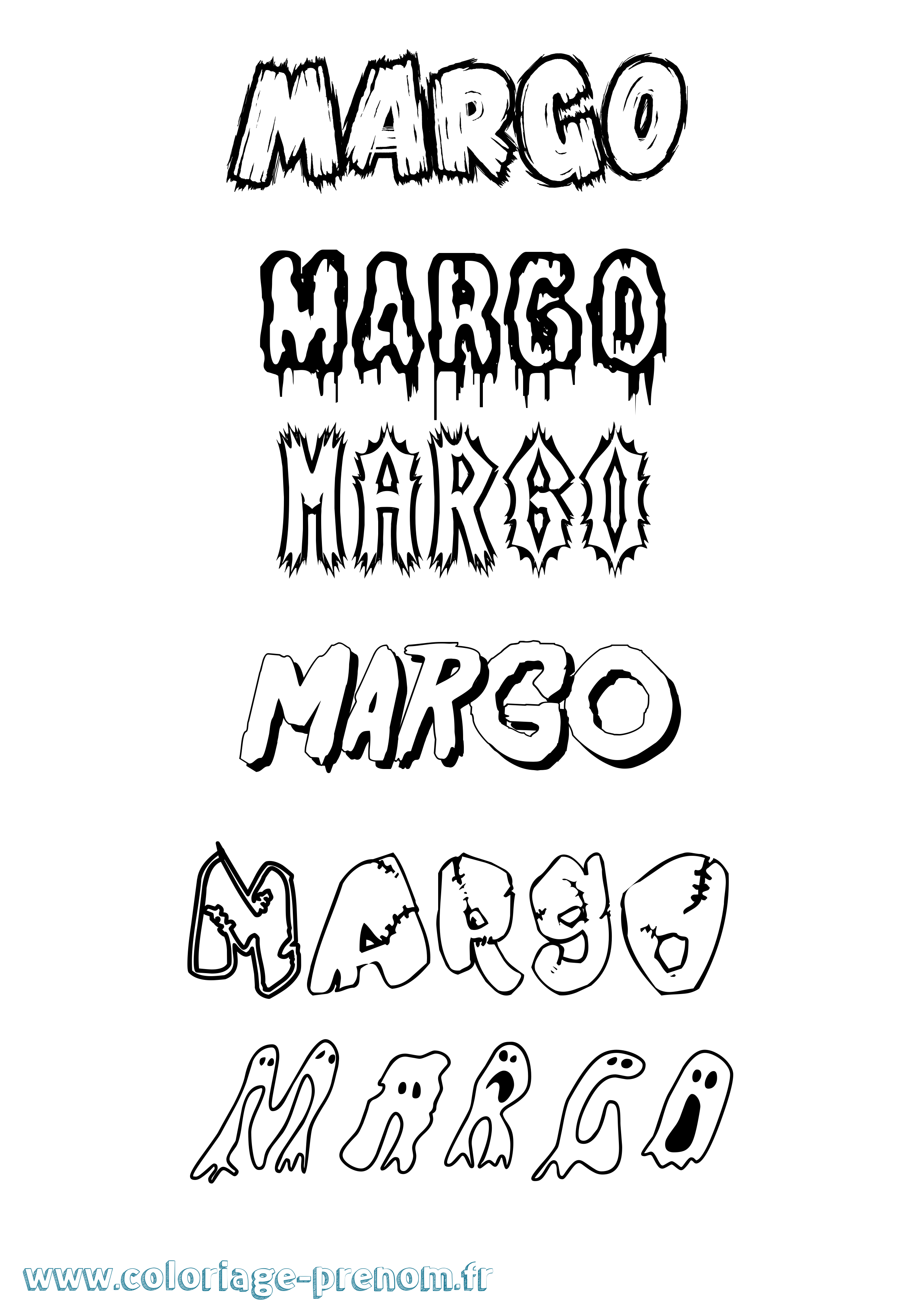 Coloriage prénom Margo Frisson