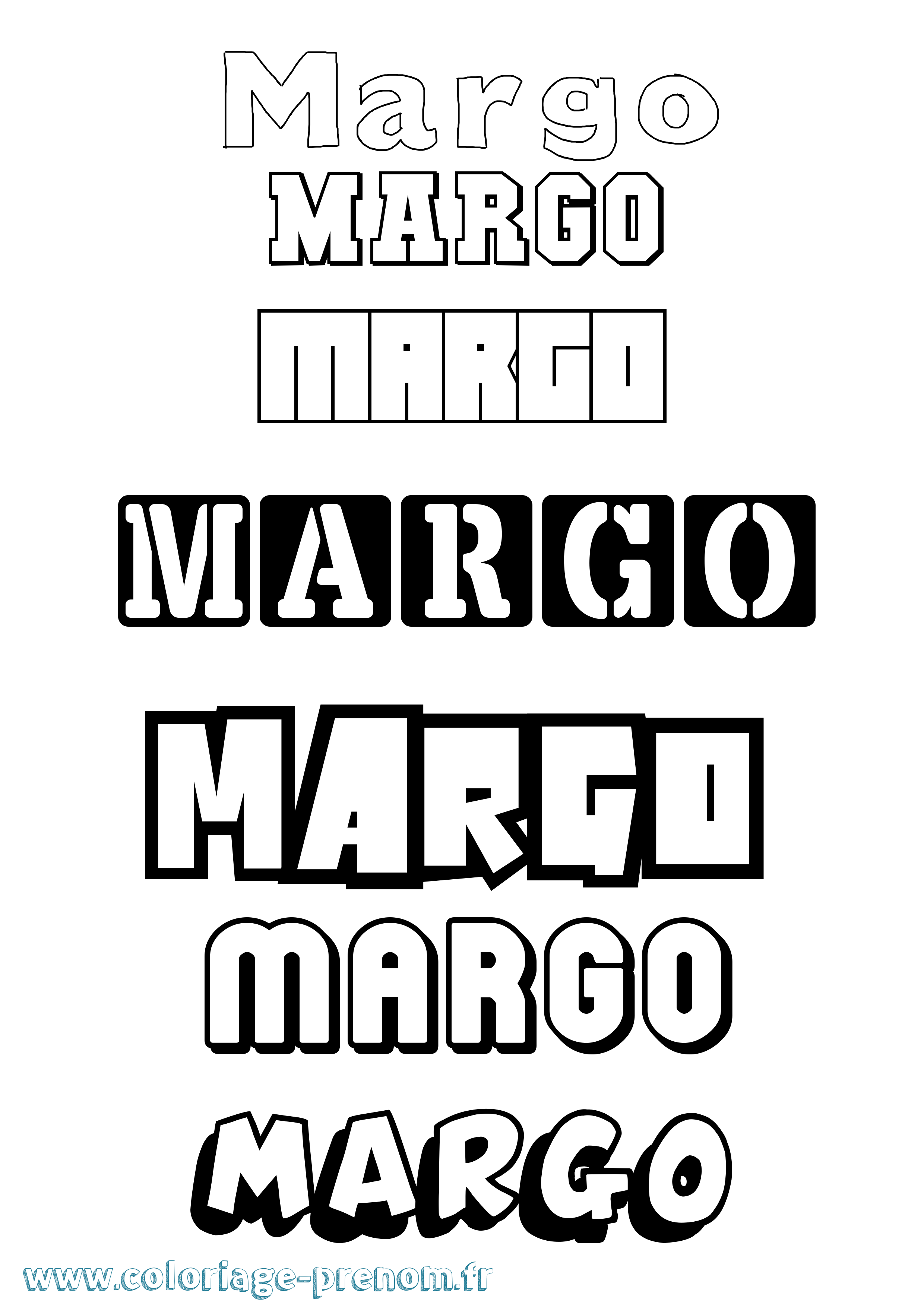 Coloriage prénom Margo Simple