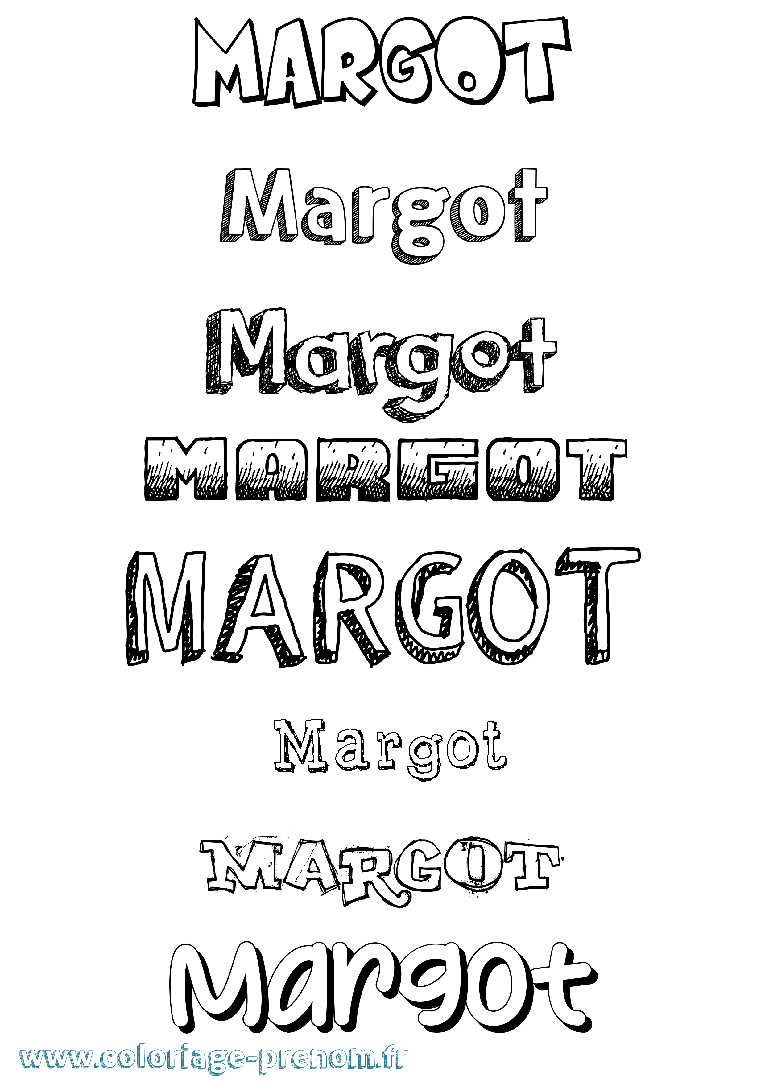 Coloriage prénom Margot Dessiné