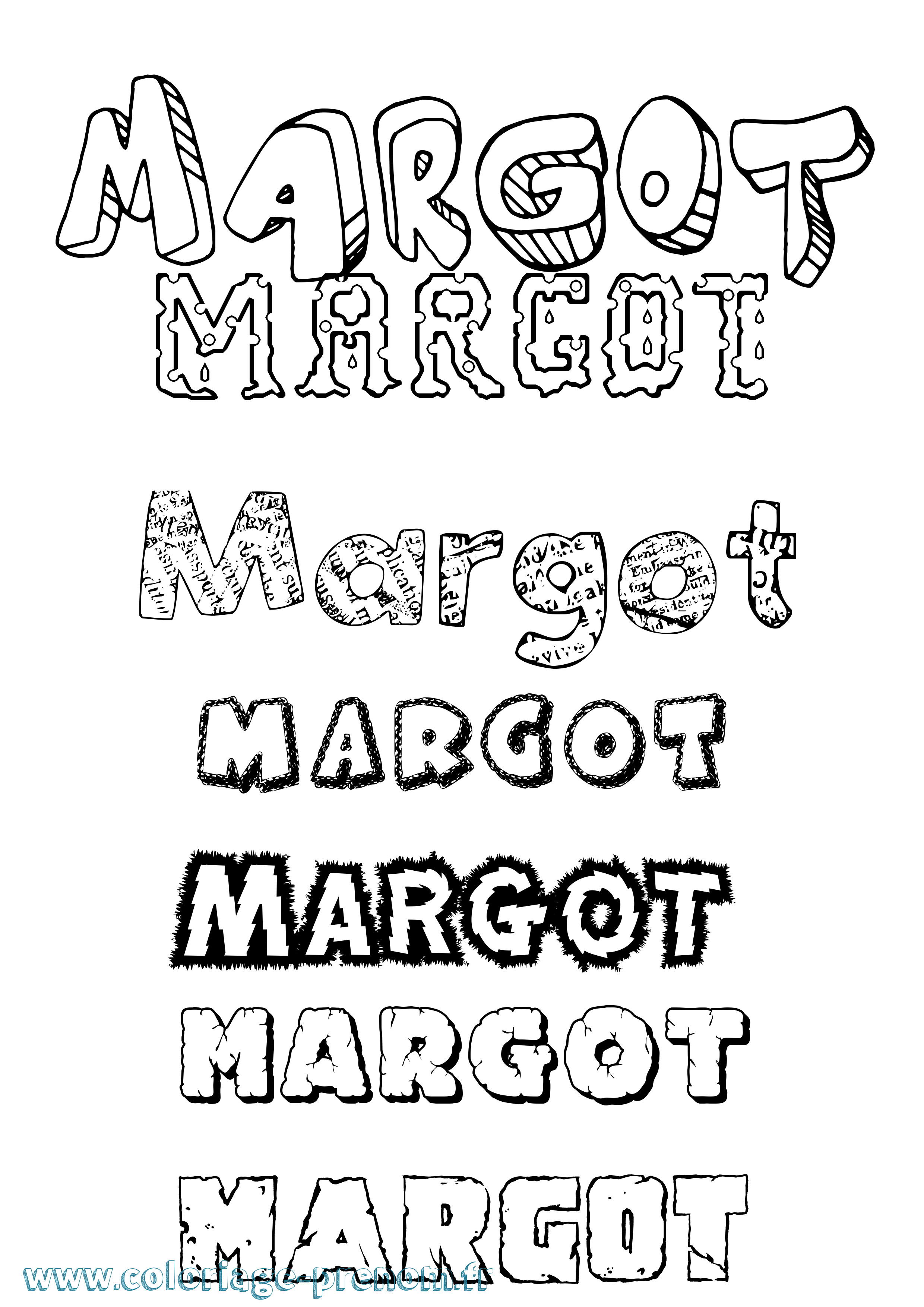 Coloriage prénom Margot Destructuré