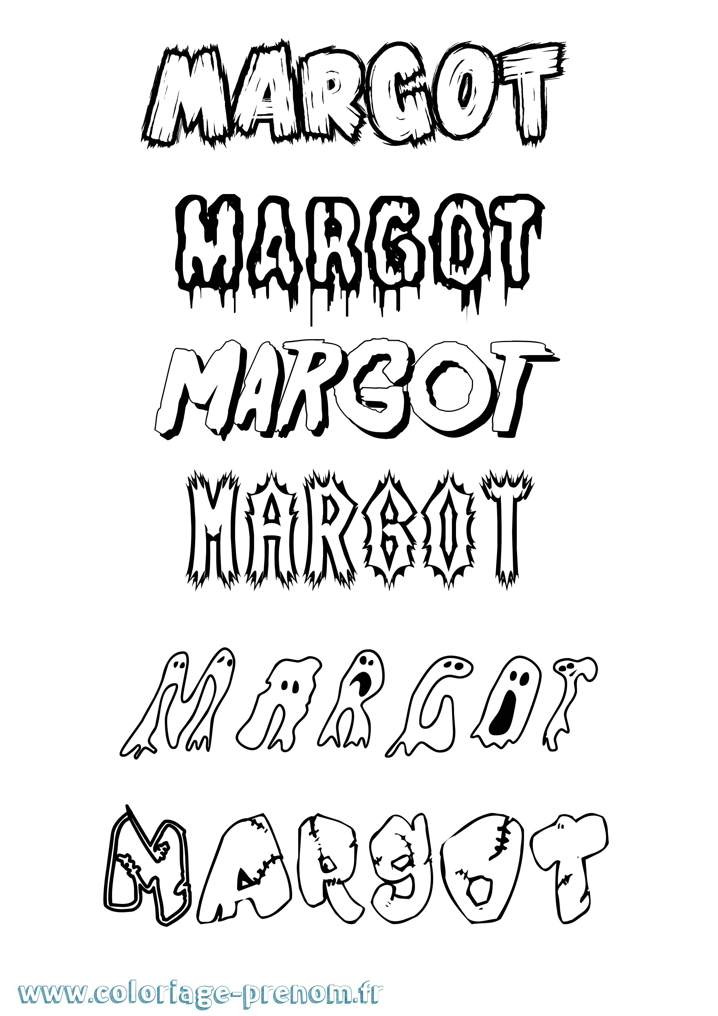 Coloriage prénom Margot Frisson
