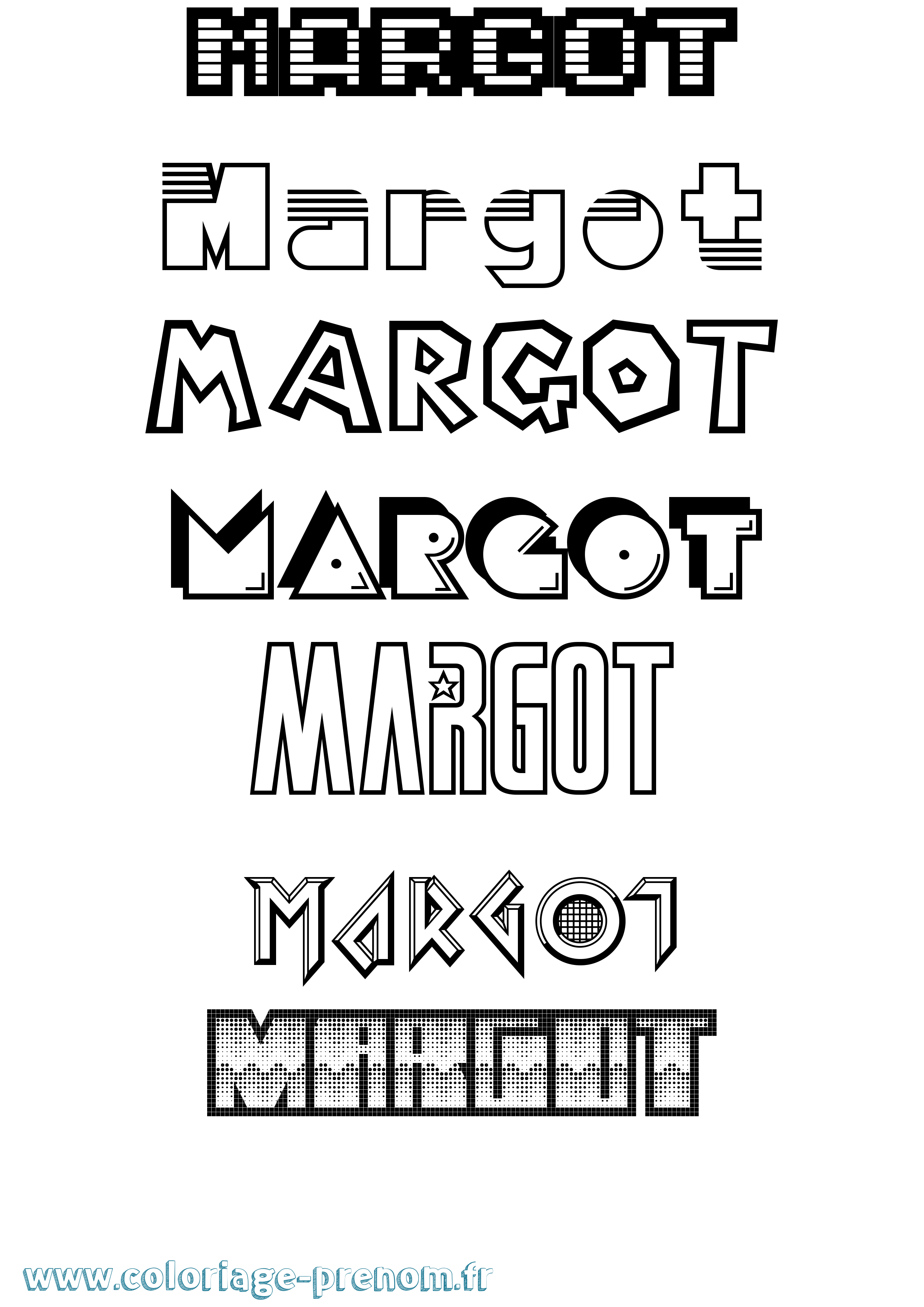 Coloriage prénom Margot Jeux Vidéos