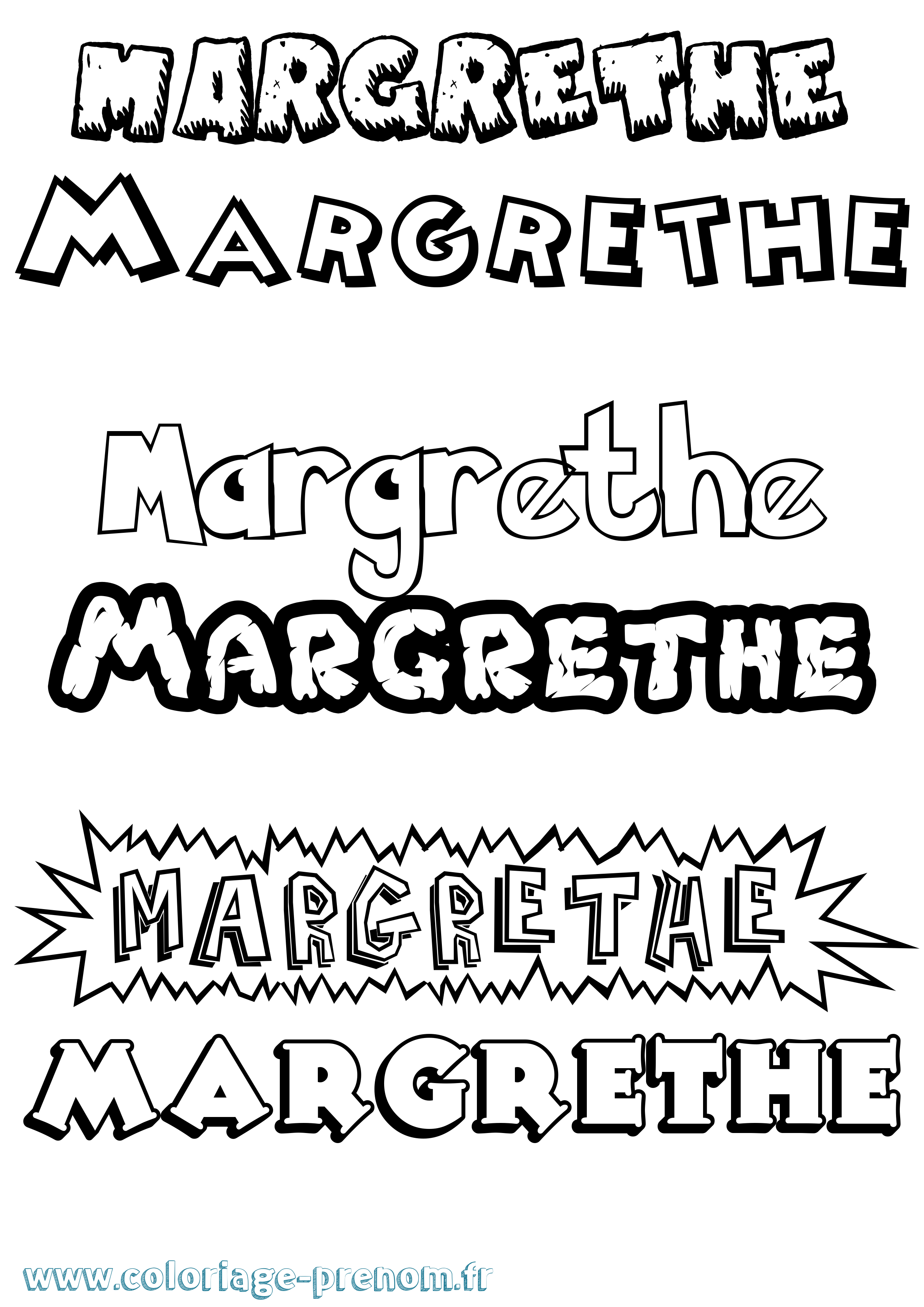 Coloriage prénom Margrethe Dessin Animé