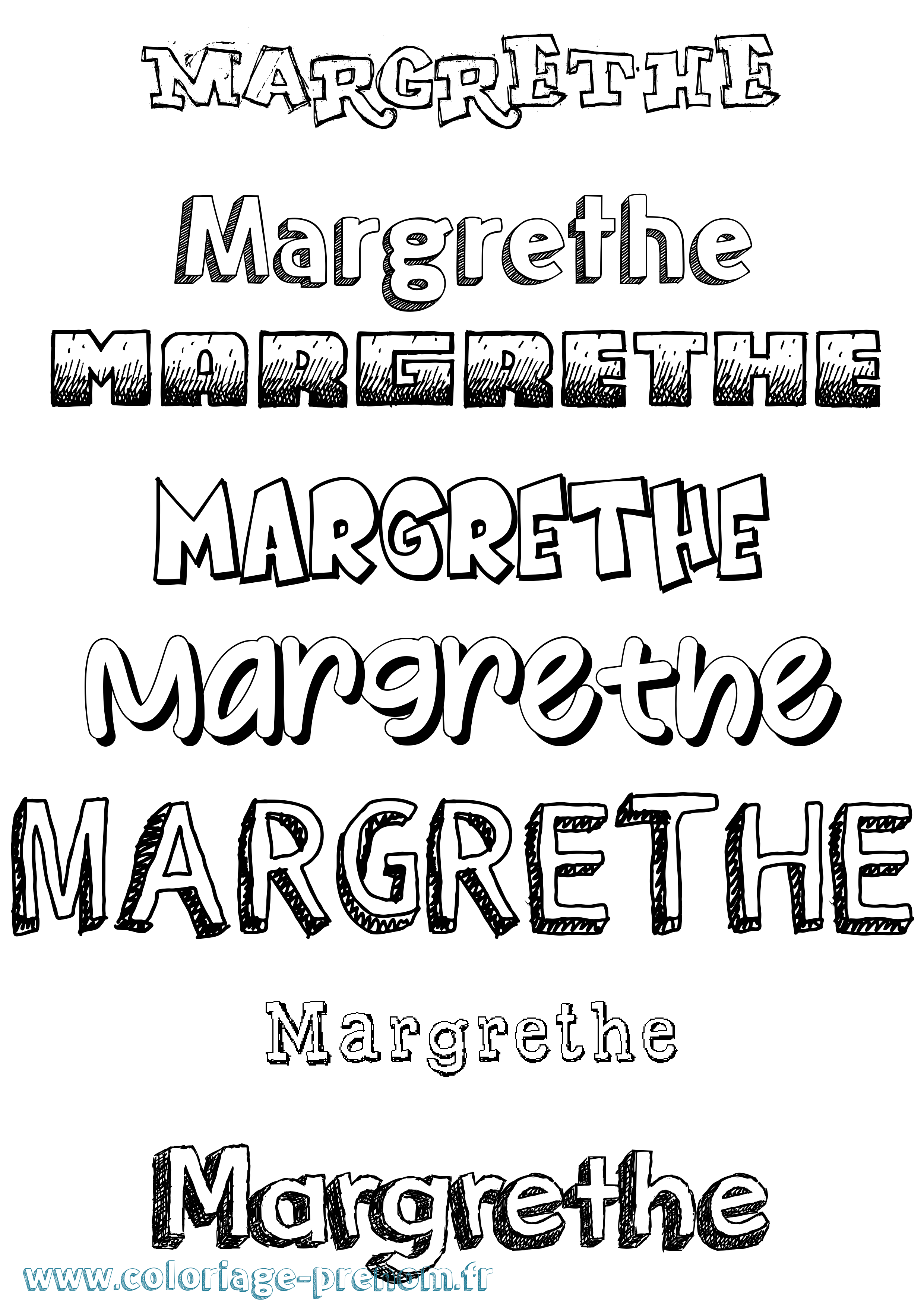 Coloriage Margrethe Dessiné Coloriage prénom Margrethe Dessiné