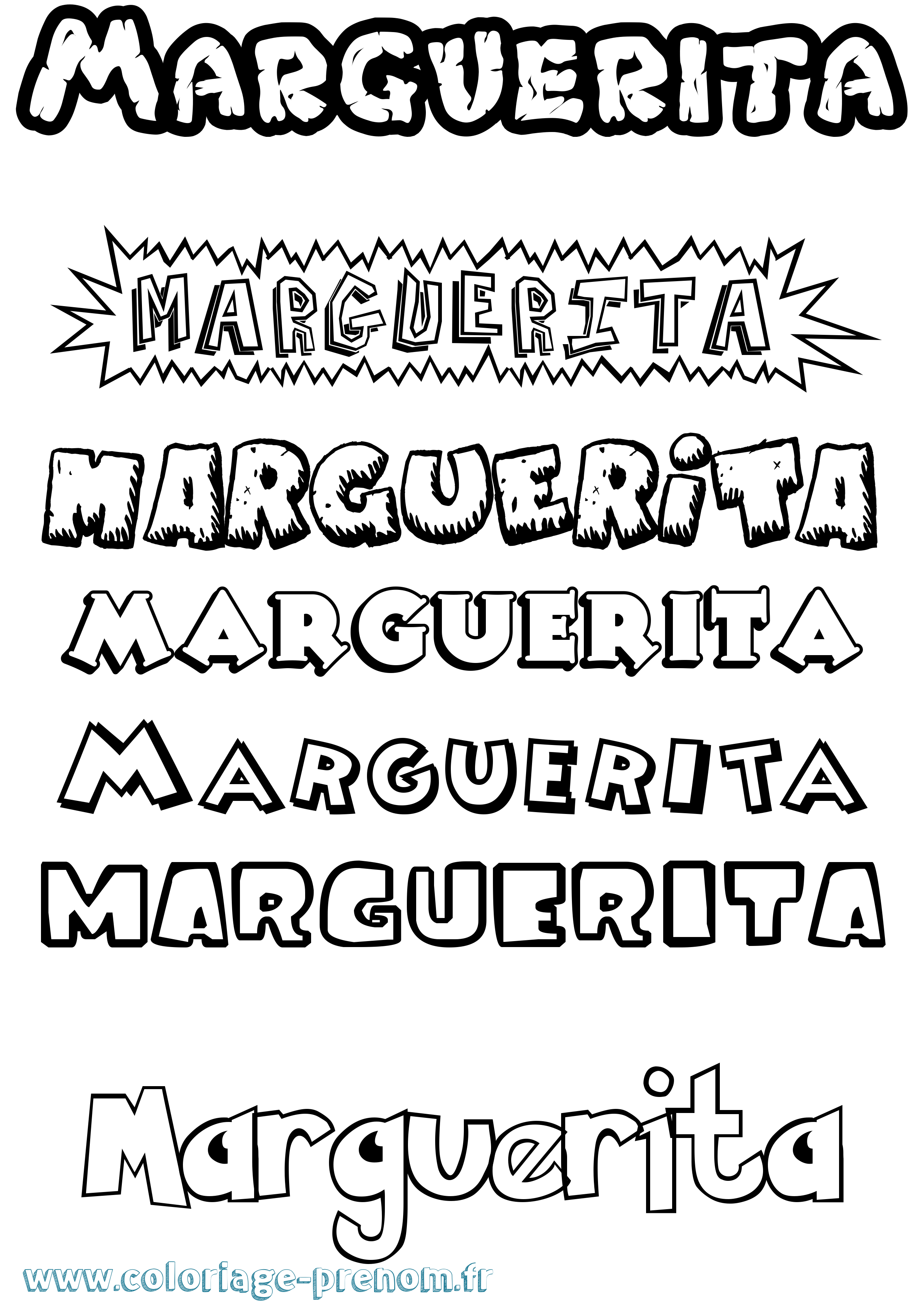 Coloriage prénom Marguerita Dessin Animé