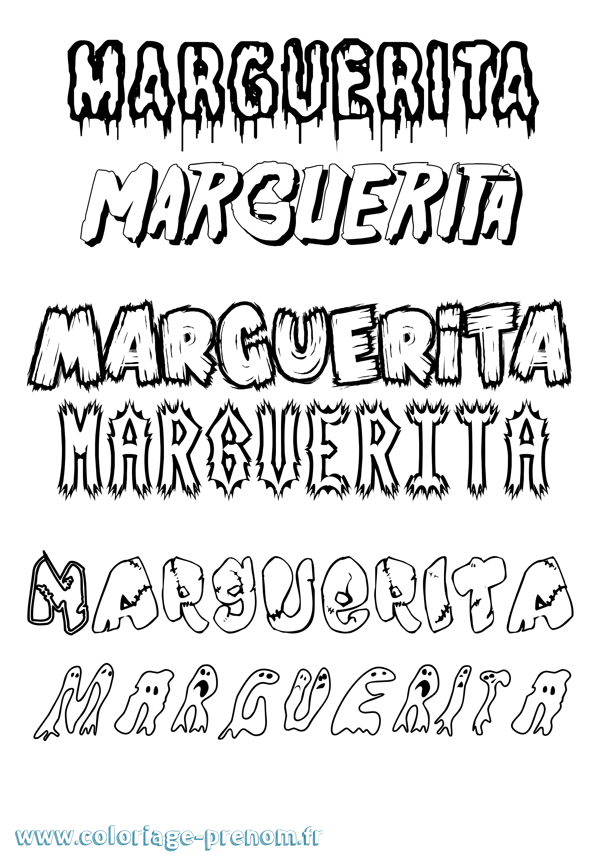 Coloriage prénom Marguerita Frisson