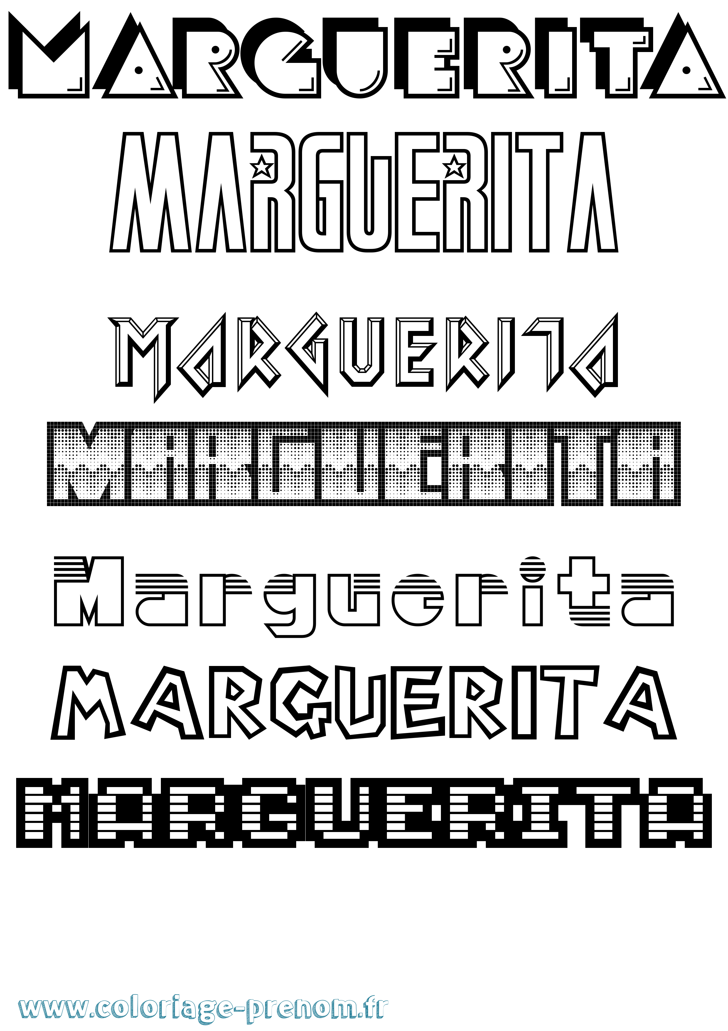 Coloriage prénom Marguerita Jeux Vidéos