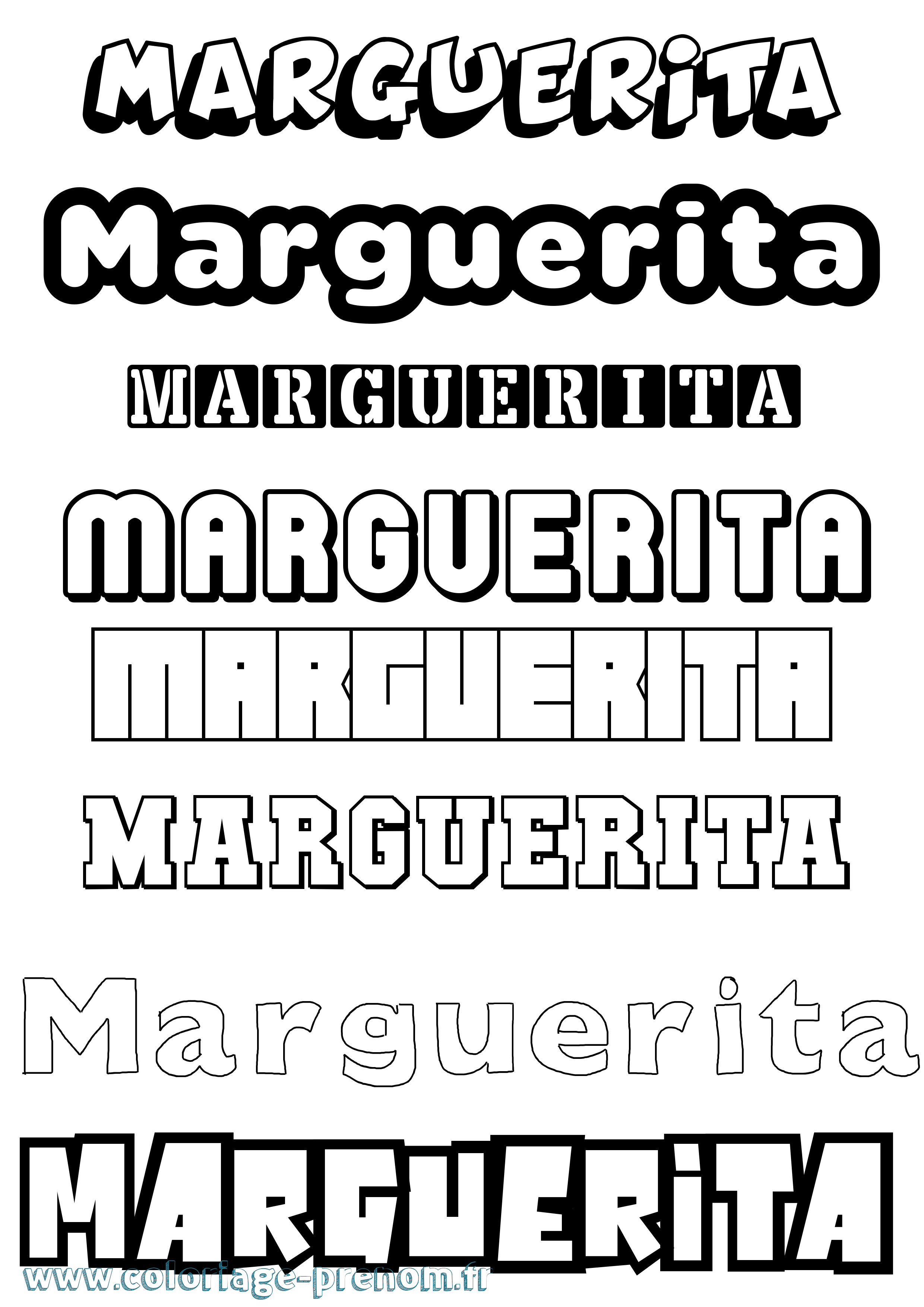 Coloriage prénom Marguerita Simple
