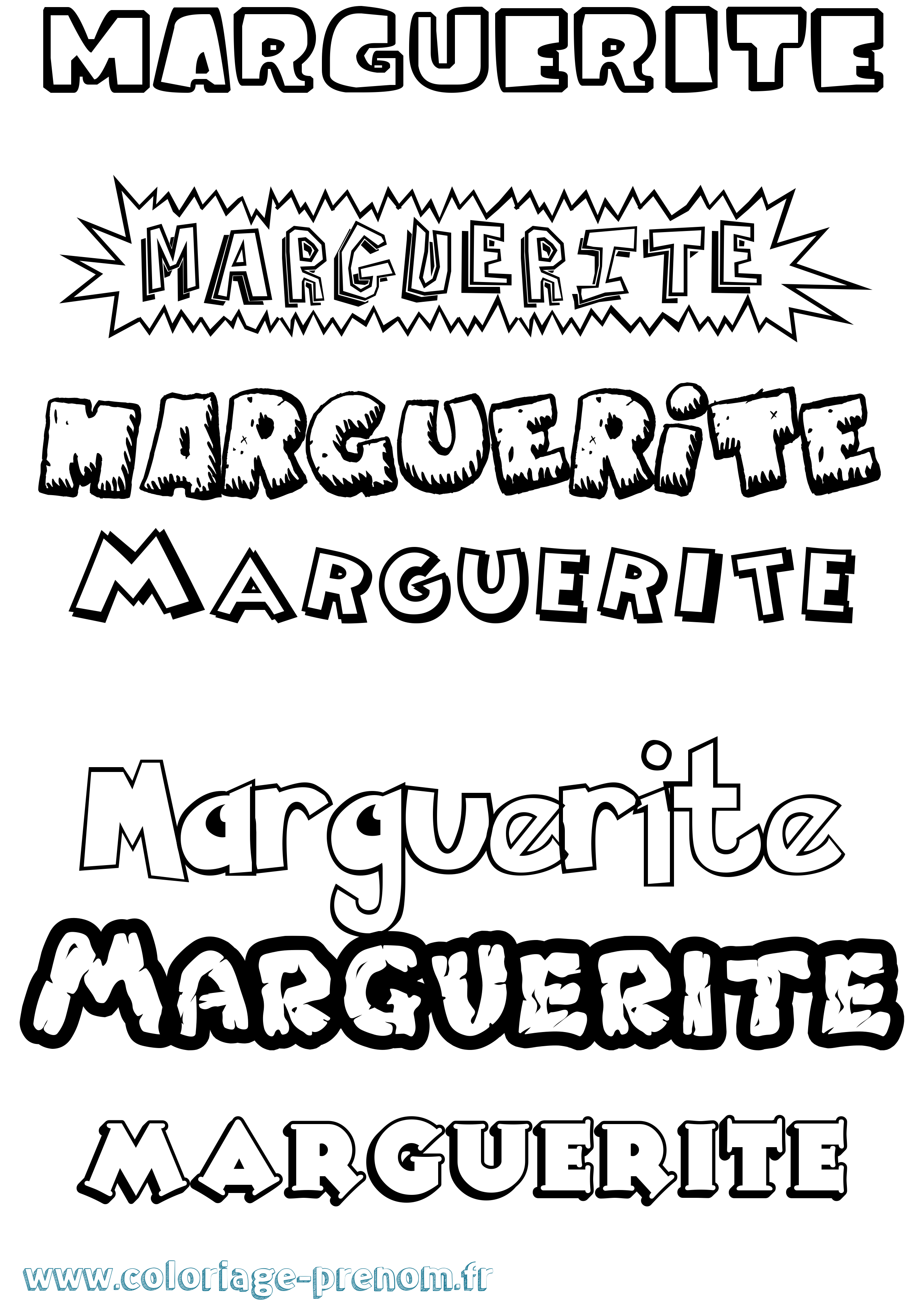 Coloriage prénom Marguerite