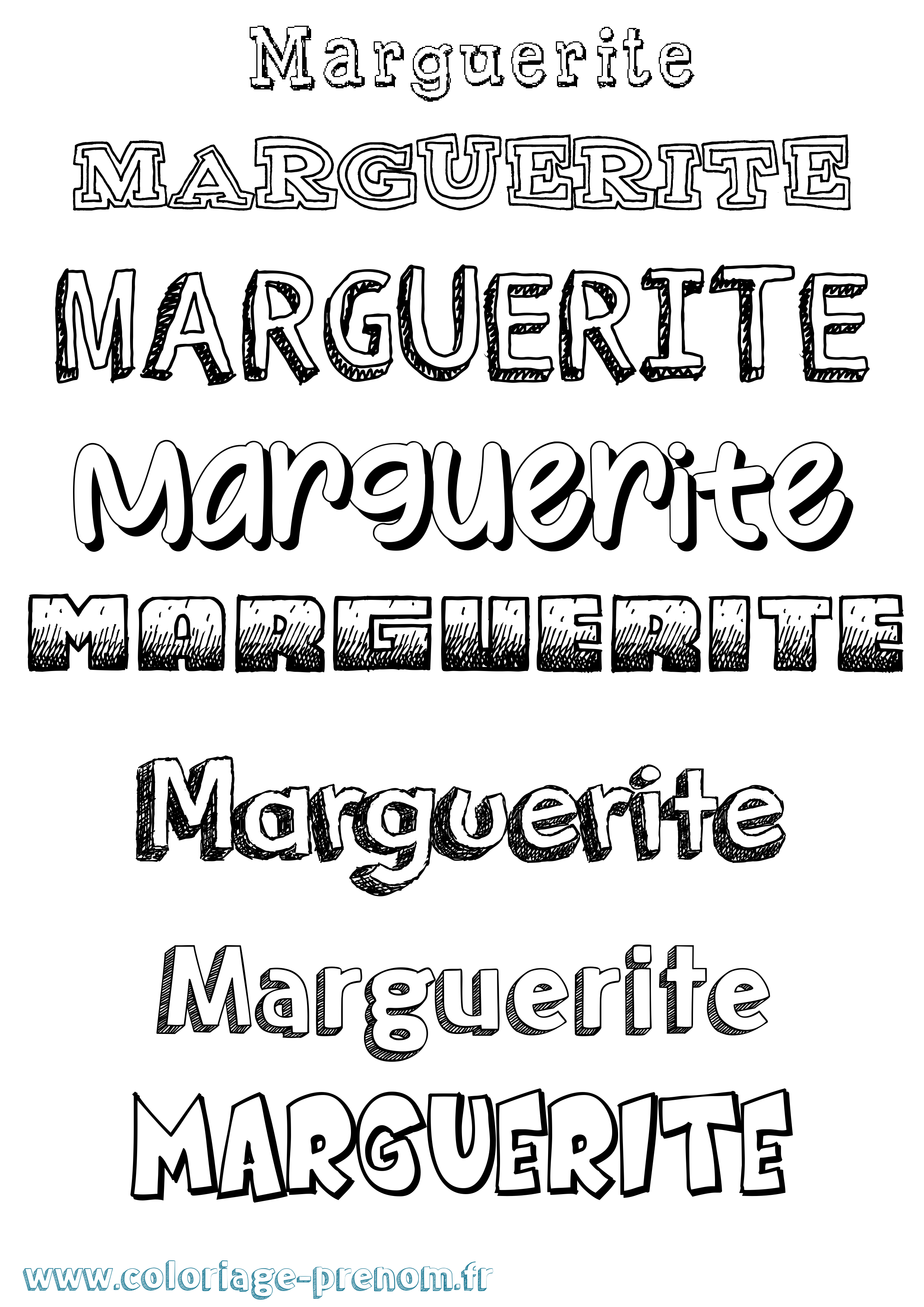 Coloriage Marguerite Coloriage prénom Marguerite