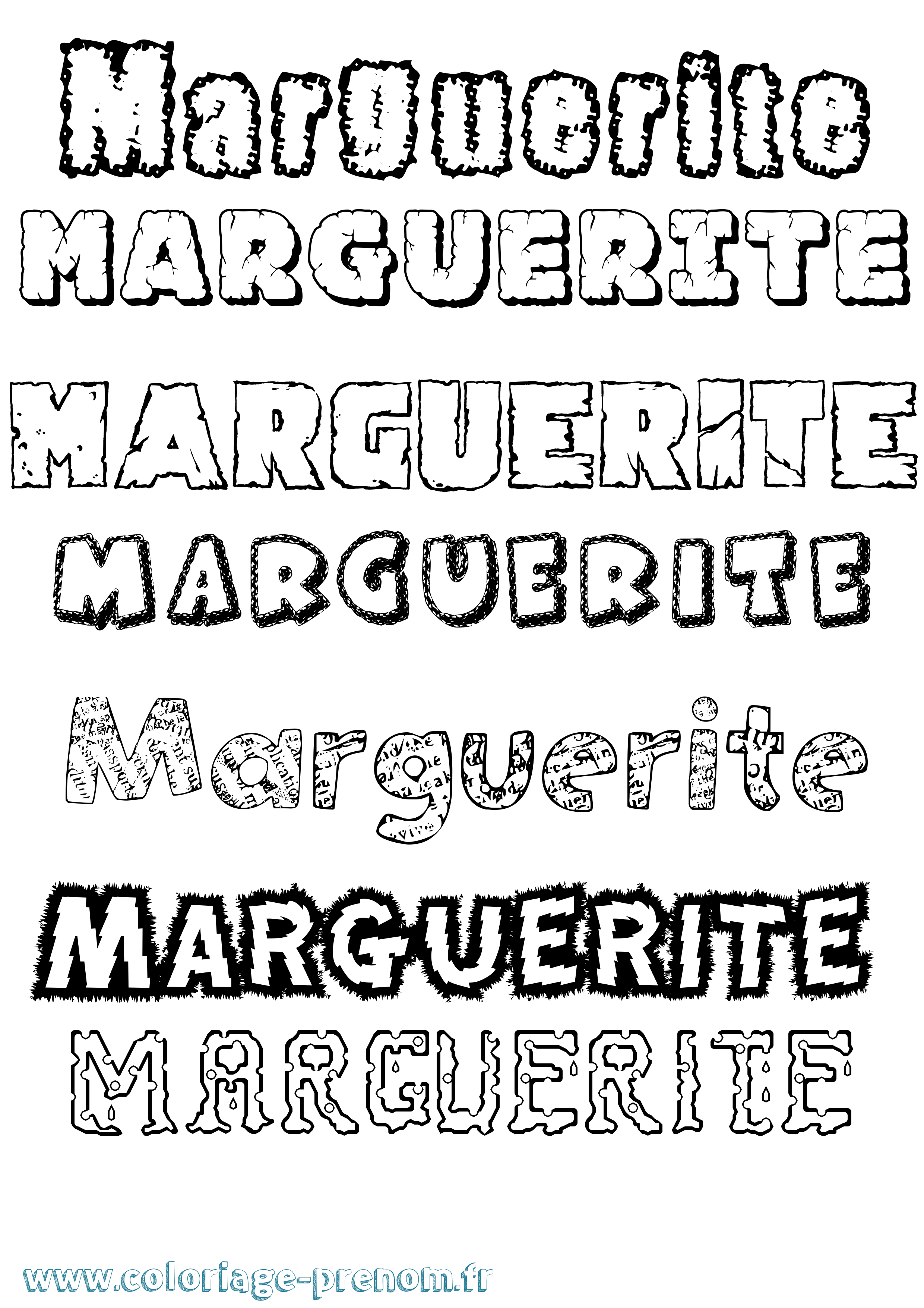 Coloriage Marguerite Coloriage prénom Marguerite