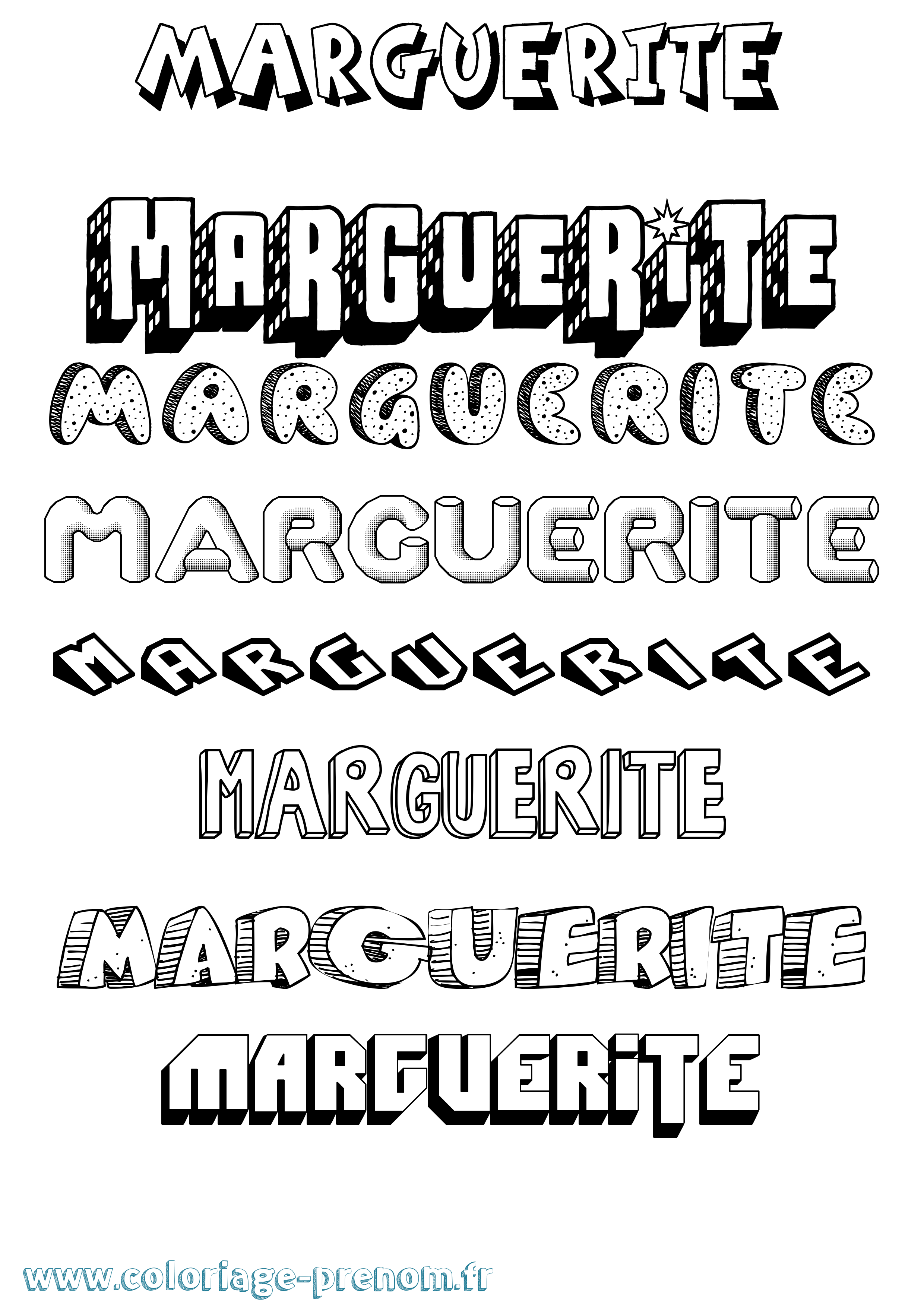 Coloriage Marguerite Coloriage prénom Marguerite