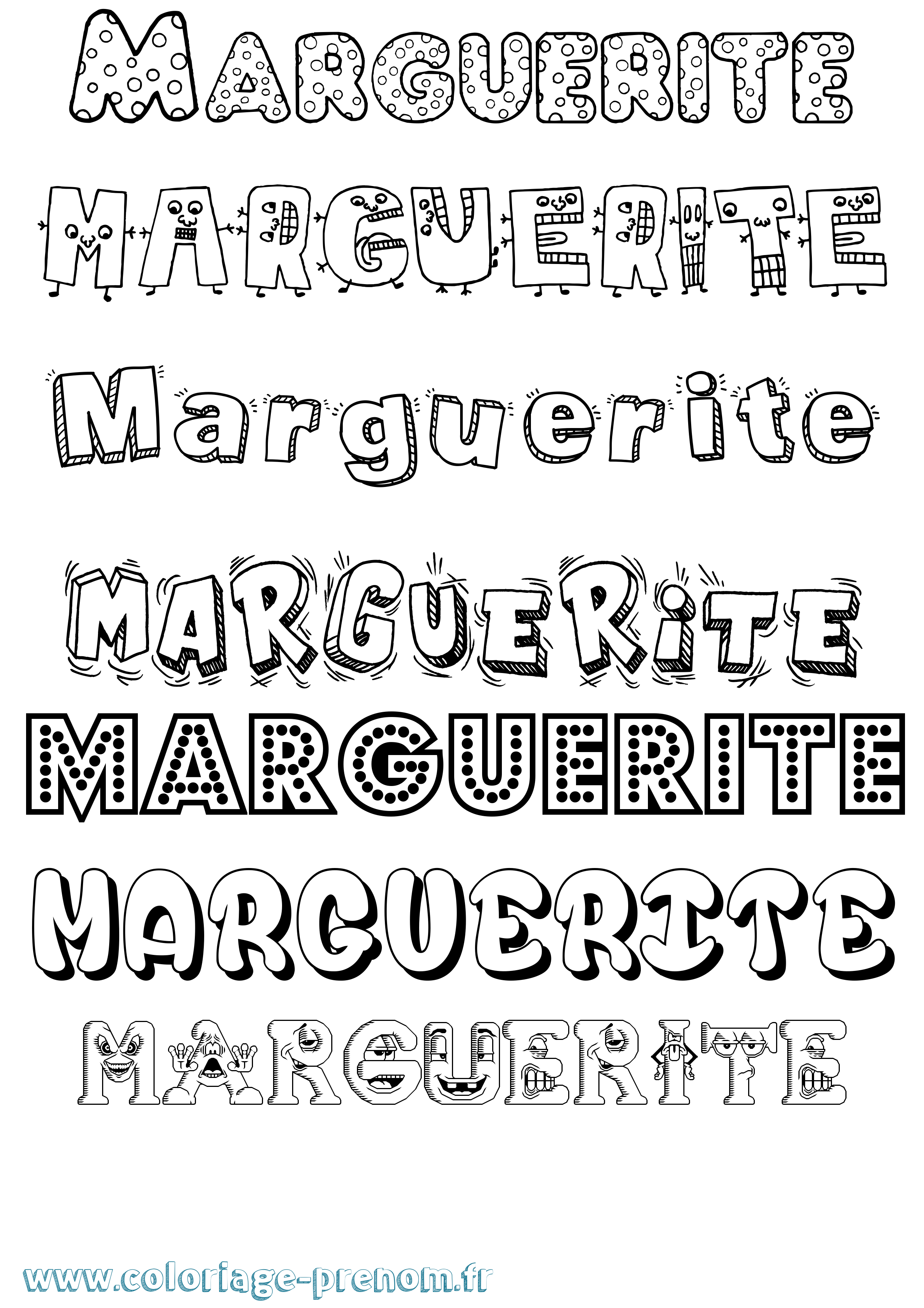 Coloriage Marguerite Coloriage prénom Marguerite