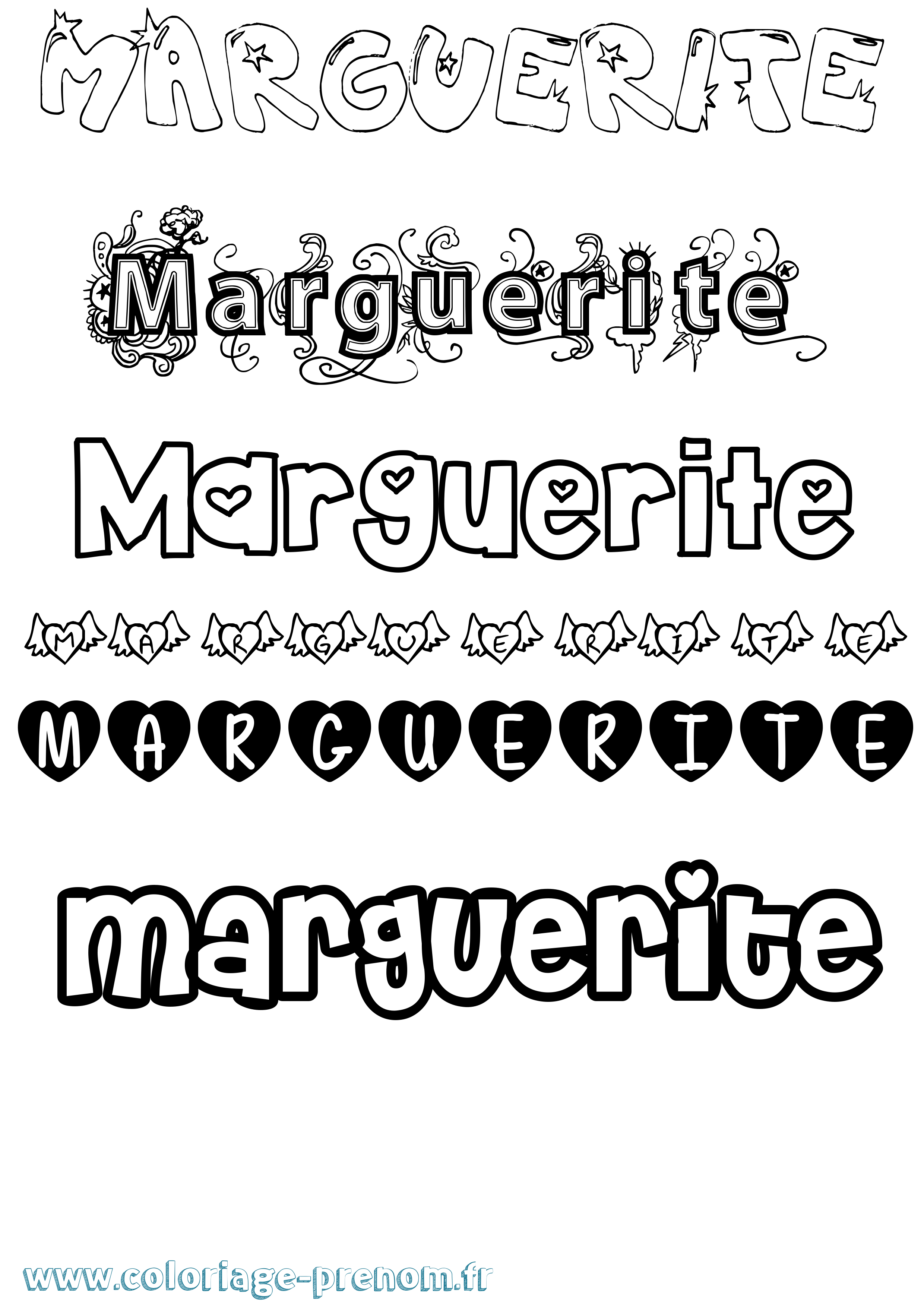 Coloriage Marguerite Coloriage prénom Marguerite