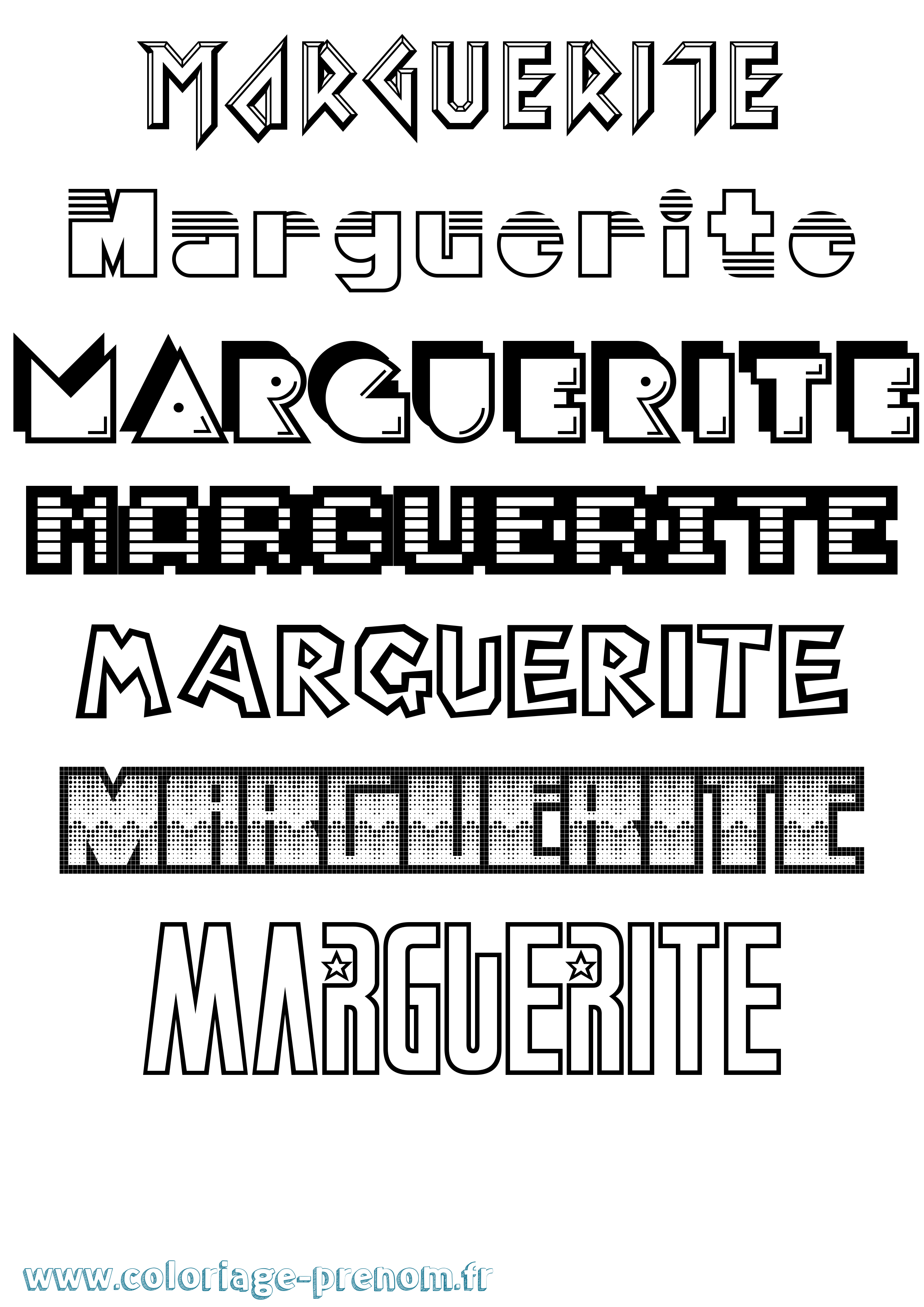 Coloriage prénom Marguerite