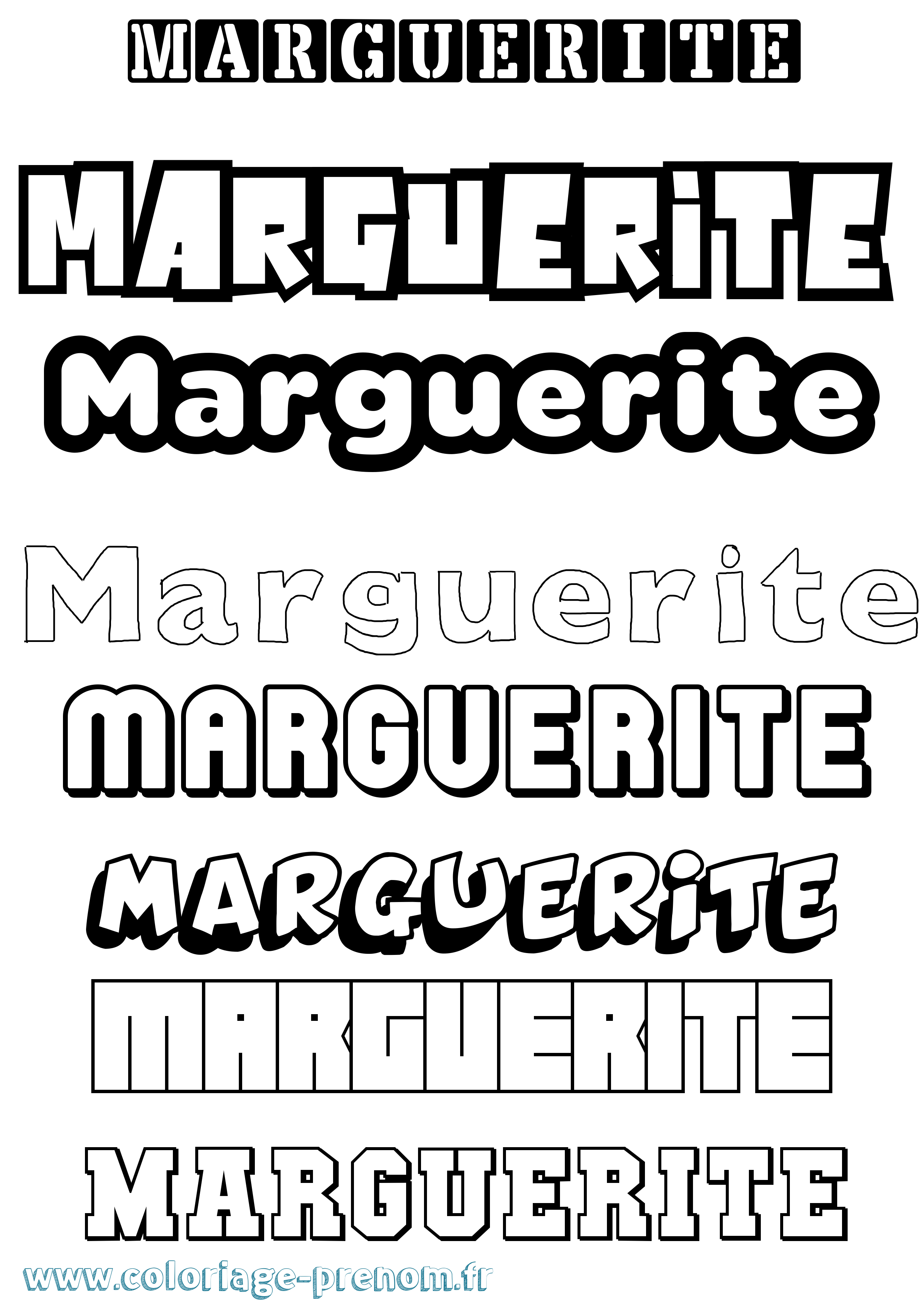 Coloriage Marguerite Coloriage prénom Marguerite