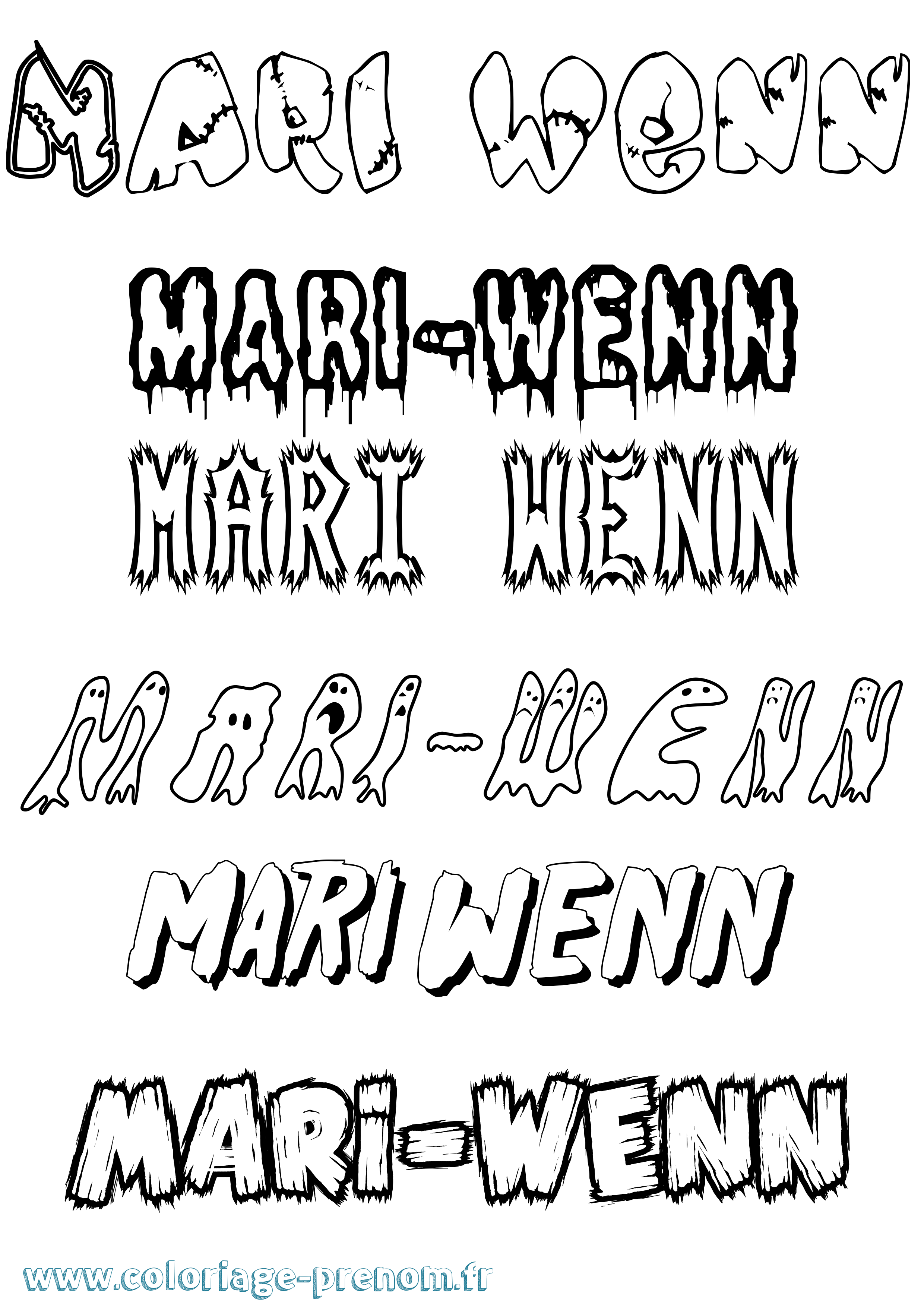 Coloriage Mari-Wenn Frisson Coloriage prénom Mari-Wenn Frisson