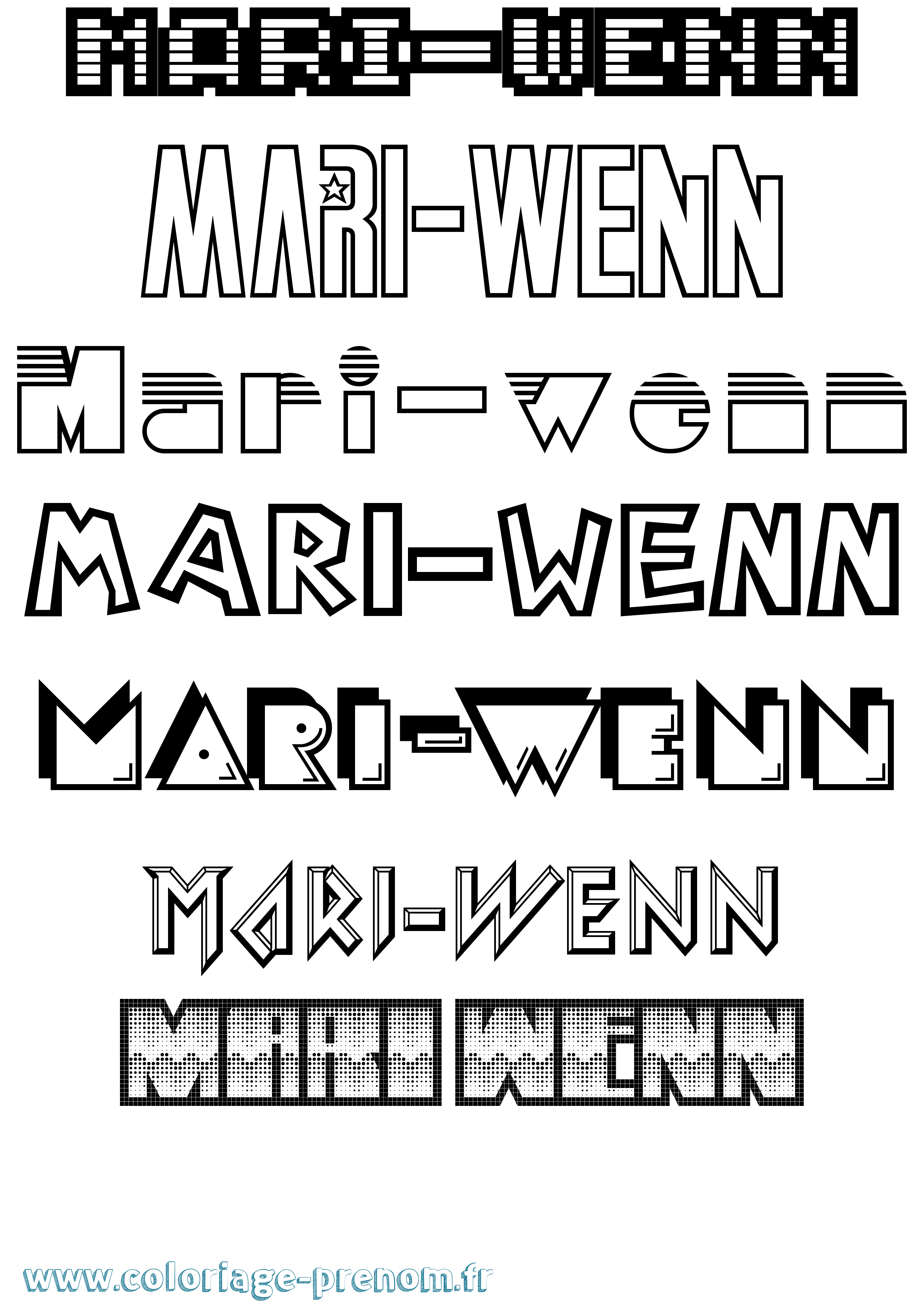 Coloriage Mari-Wenn Jeux Vidéos Coloriage prénom Mari-Wenn Jeux Vidéos