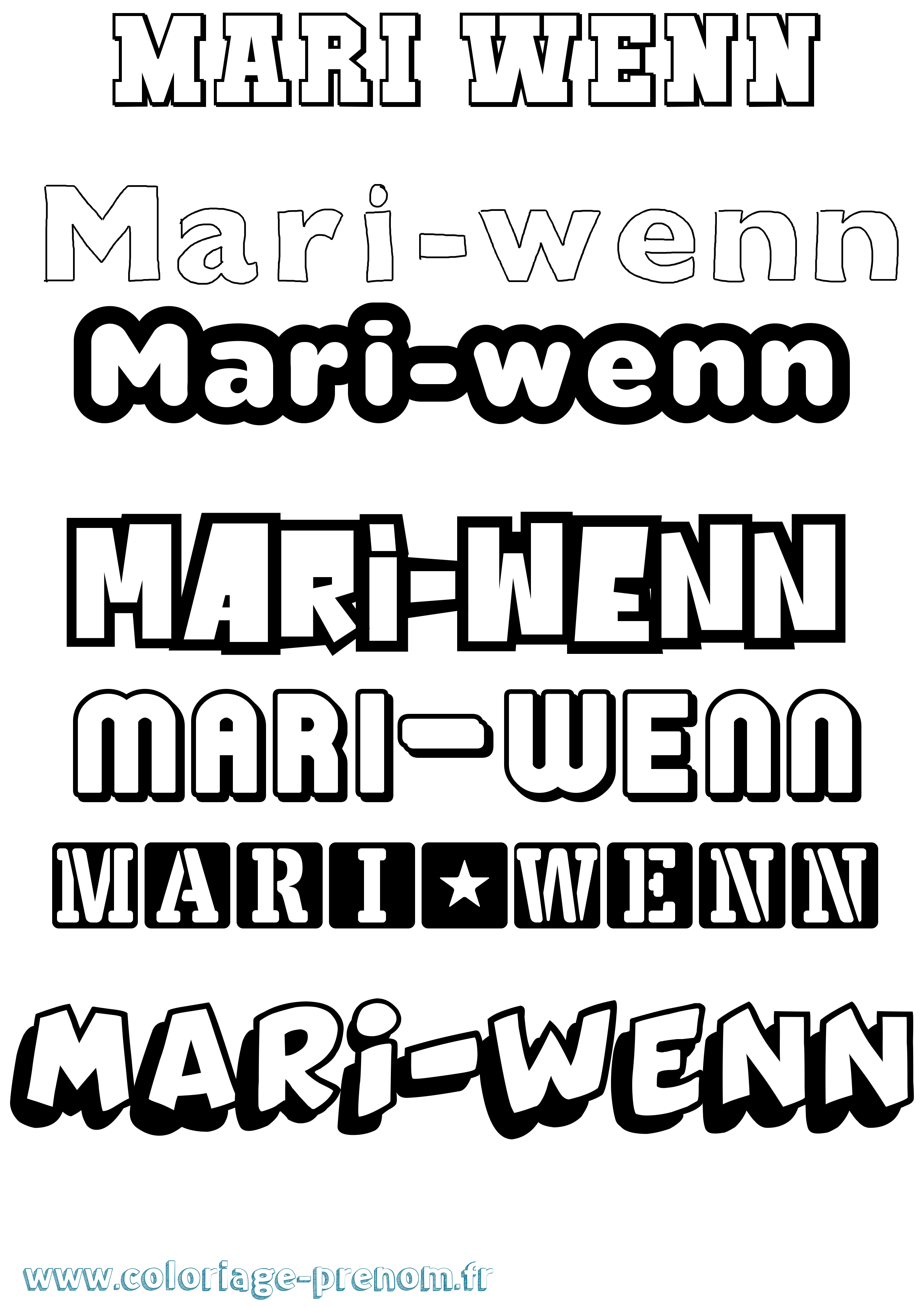 Coloriage Mari-Wenn Simple Coloriage prénom Mari-Wenn Simple
