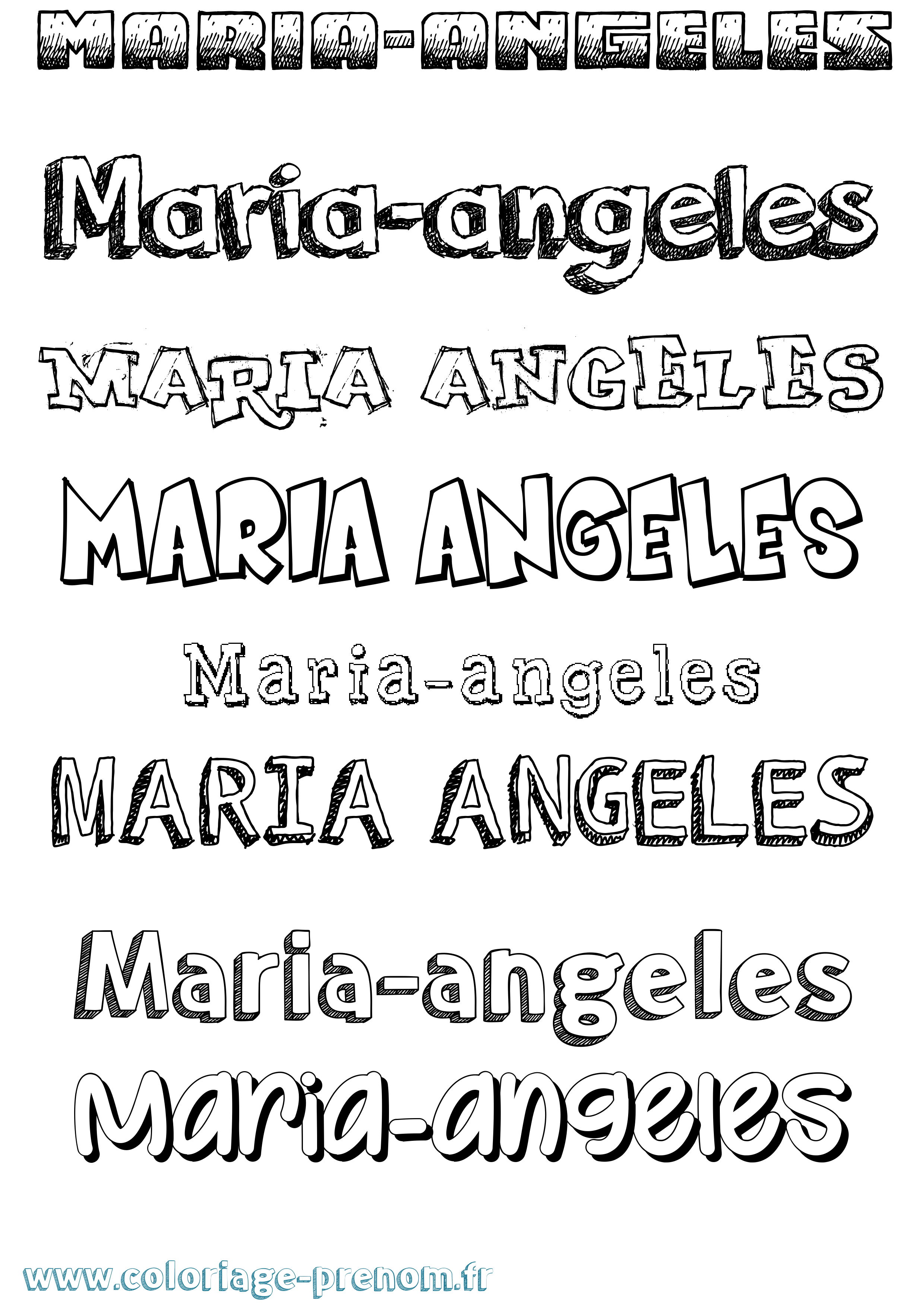 Coloriage prénom Maria-Angeles Dessiné