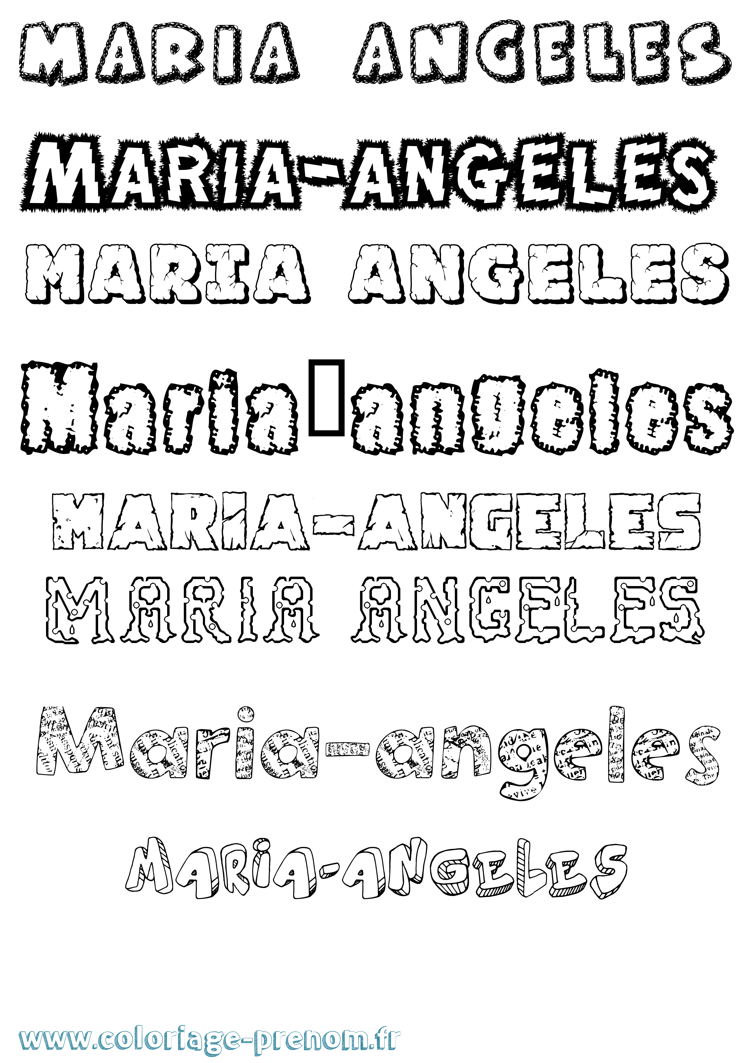 Coloriage prénom Maria-Angeles Destructuré