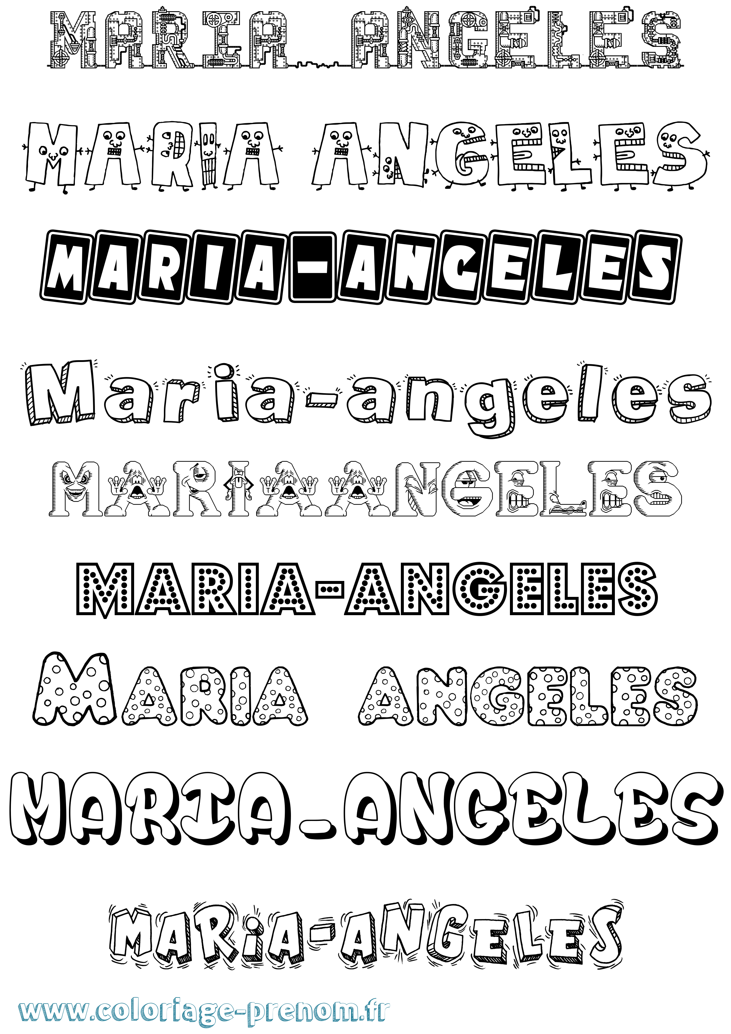 Coloriage prénom Maria-Angeles Fun