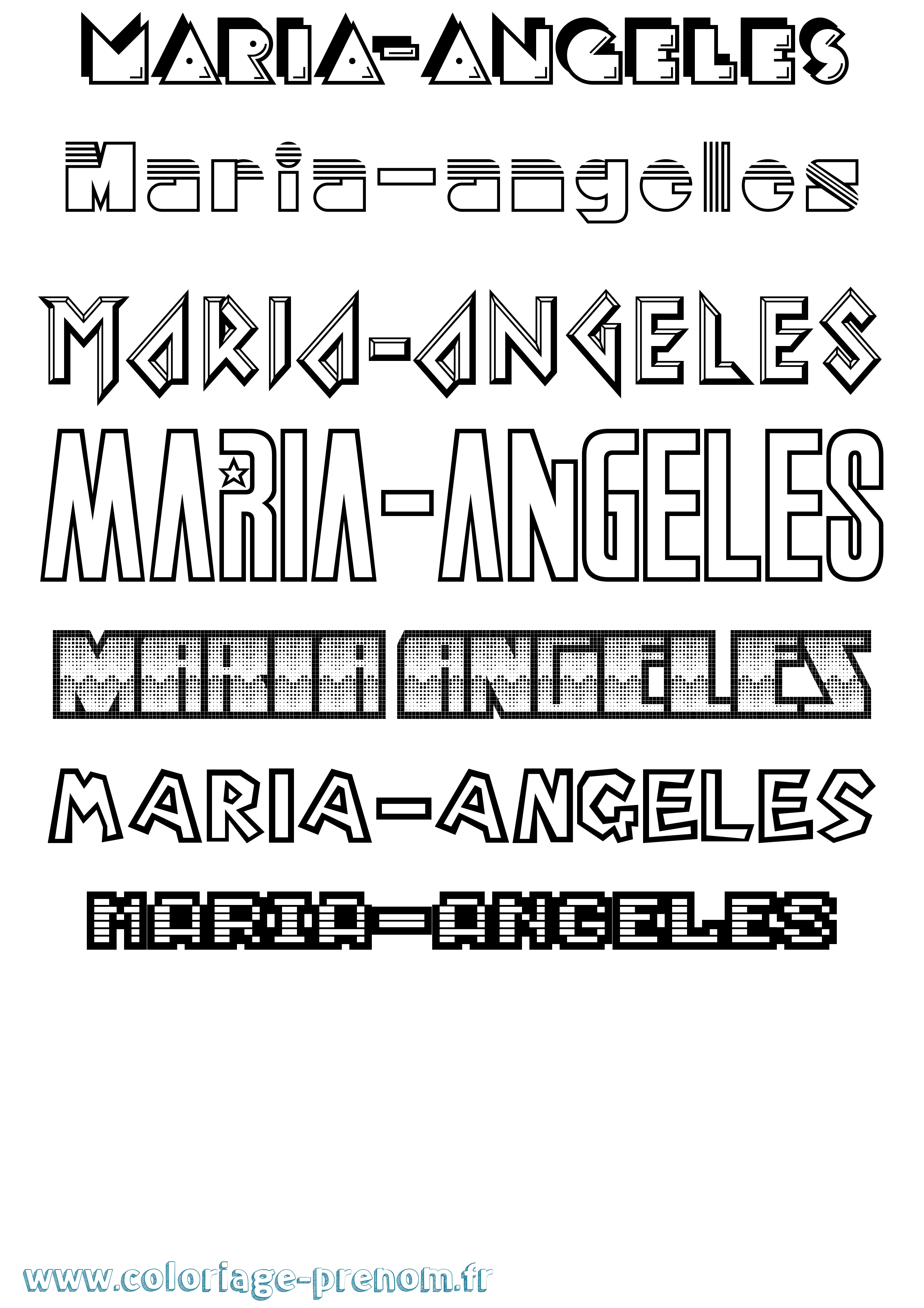 Coloriage prénom Maria-Angeles Jeux Vidéos