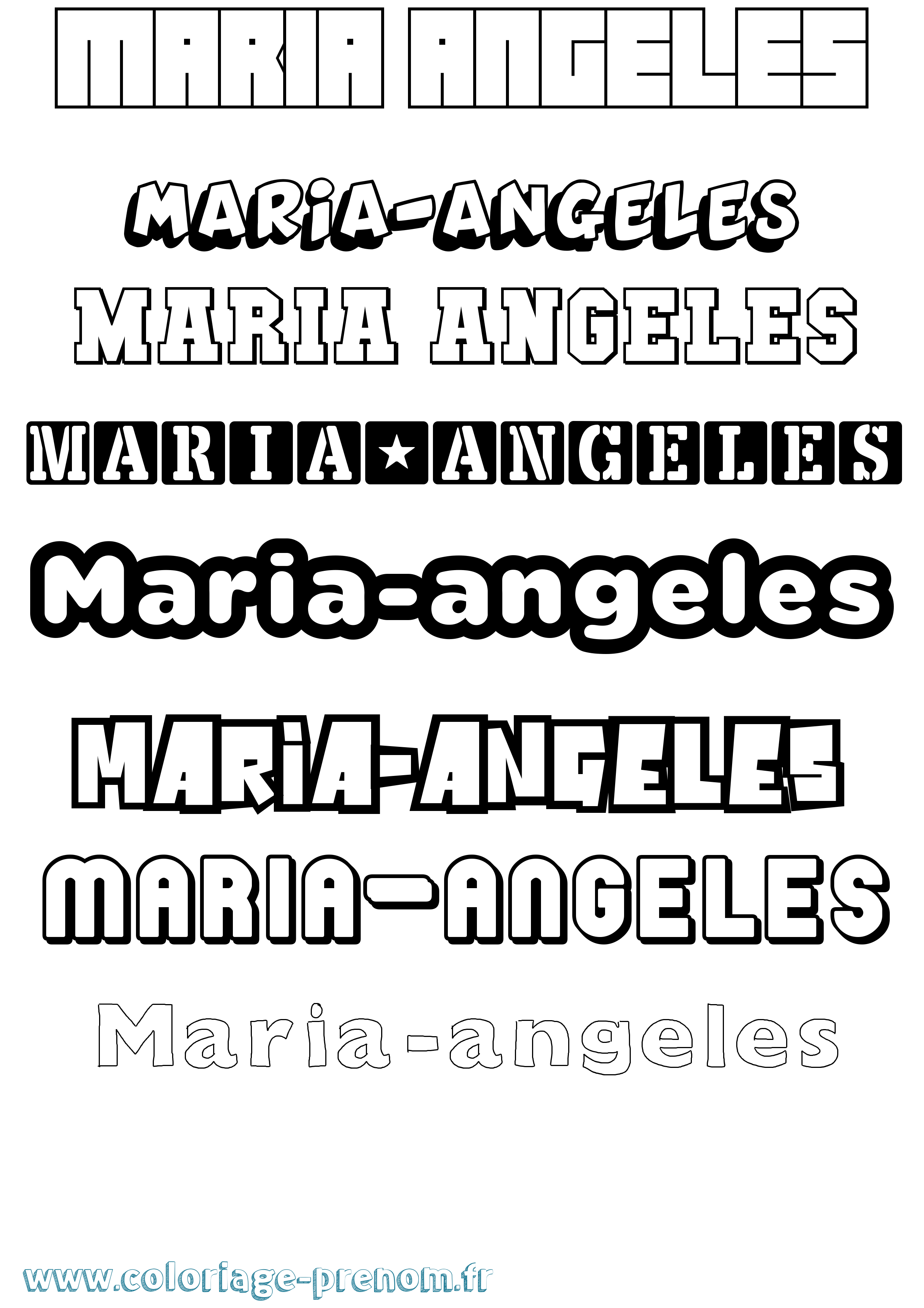 Coloriage prénom Maria-Angeles Simple