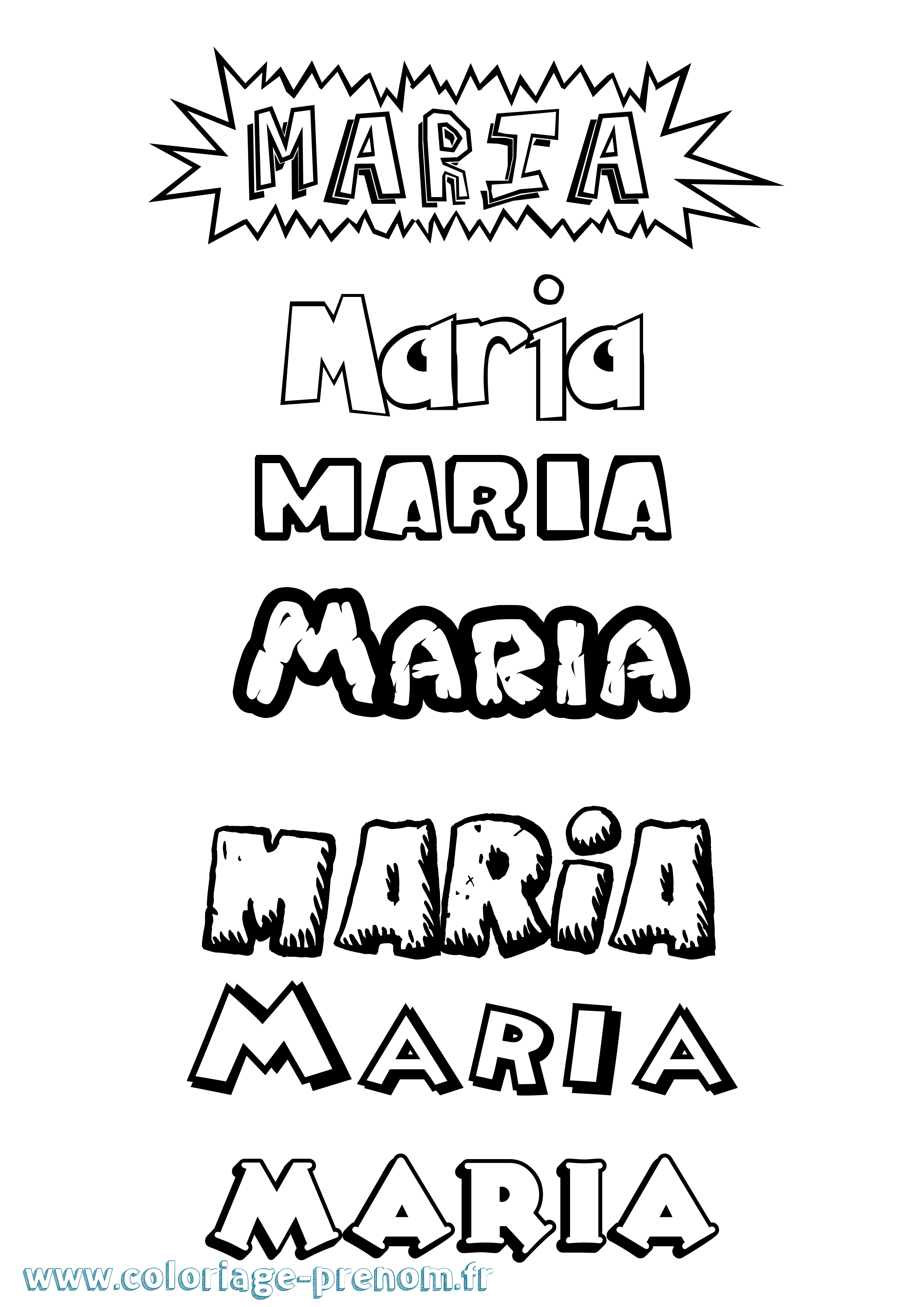 Coloriage prénom Maria