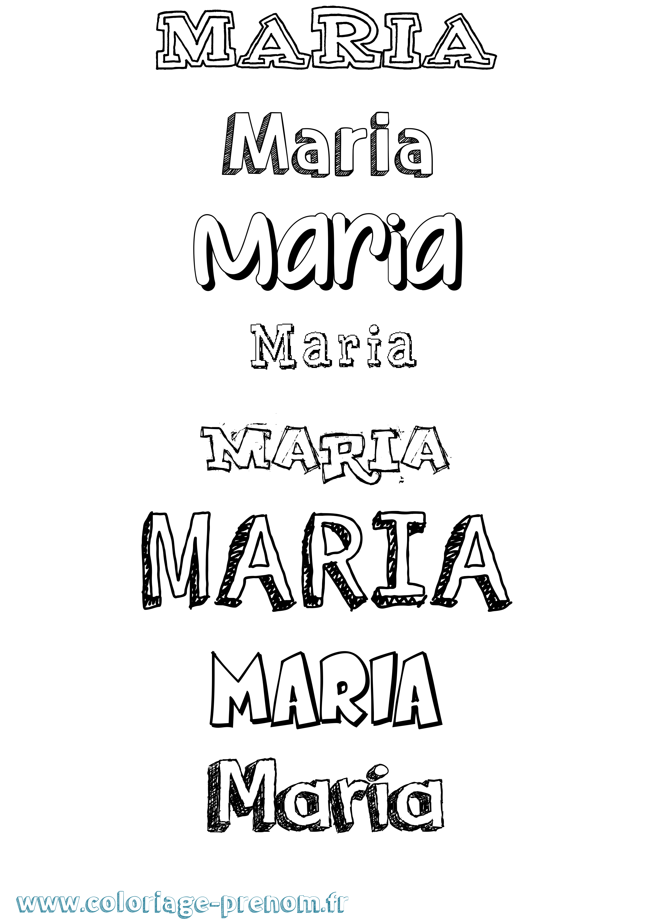Coloriage prénom Maria Dessiné