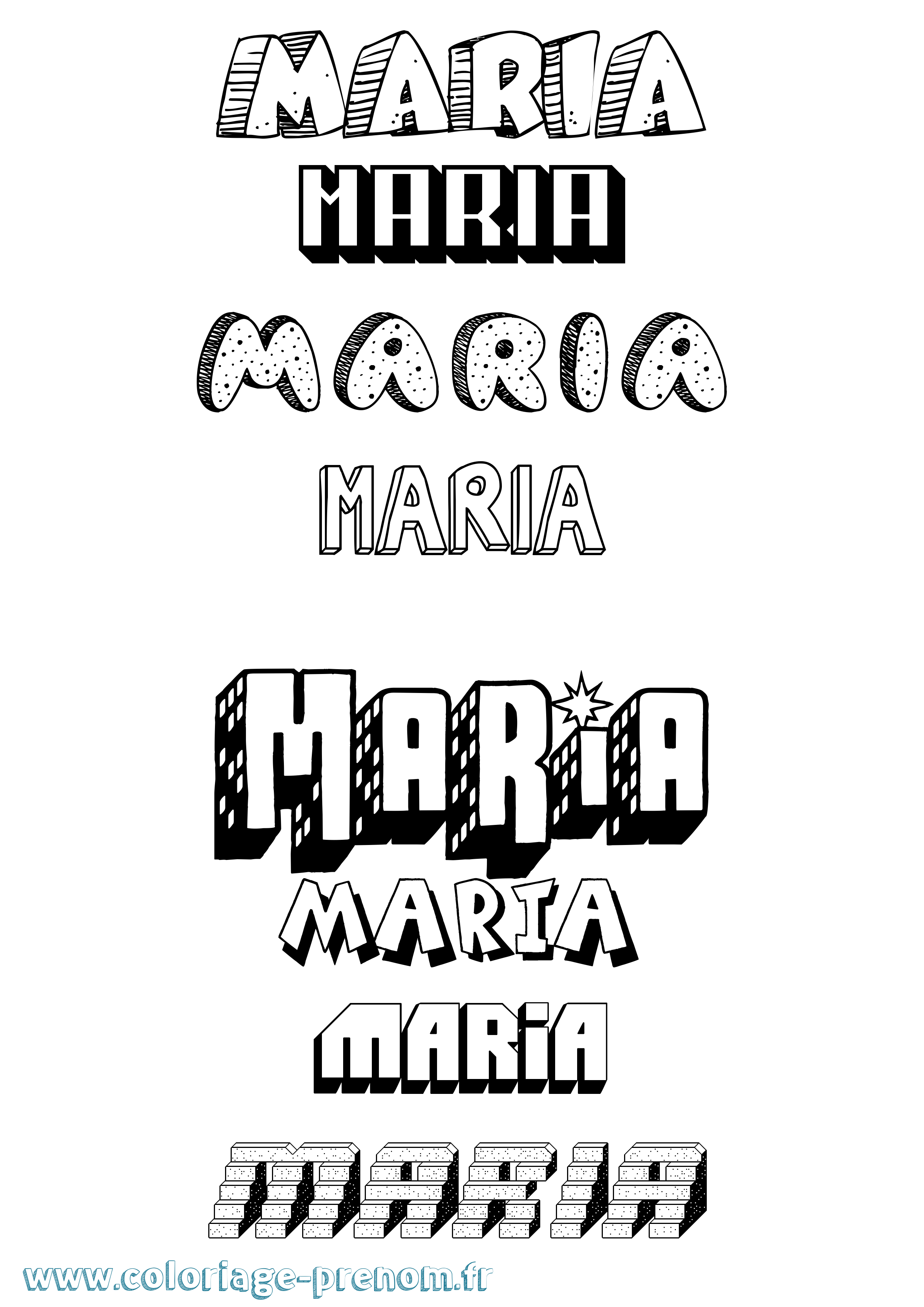 Coloriage prénom Maria