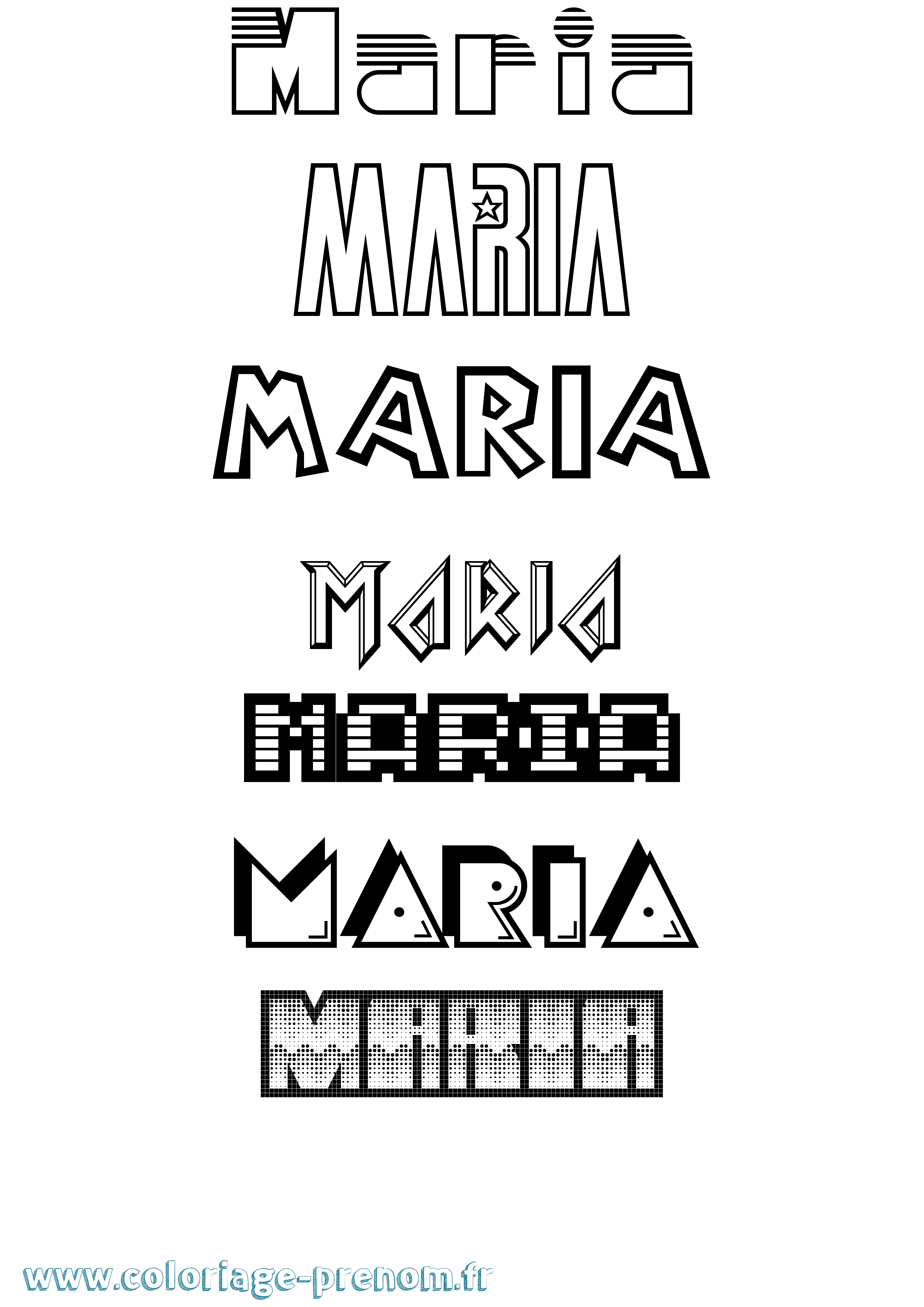Coloriage prénom Maria Jeux Vidéos
