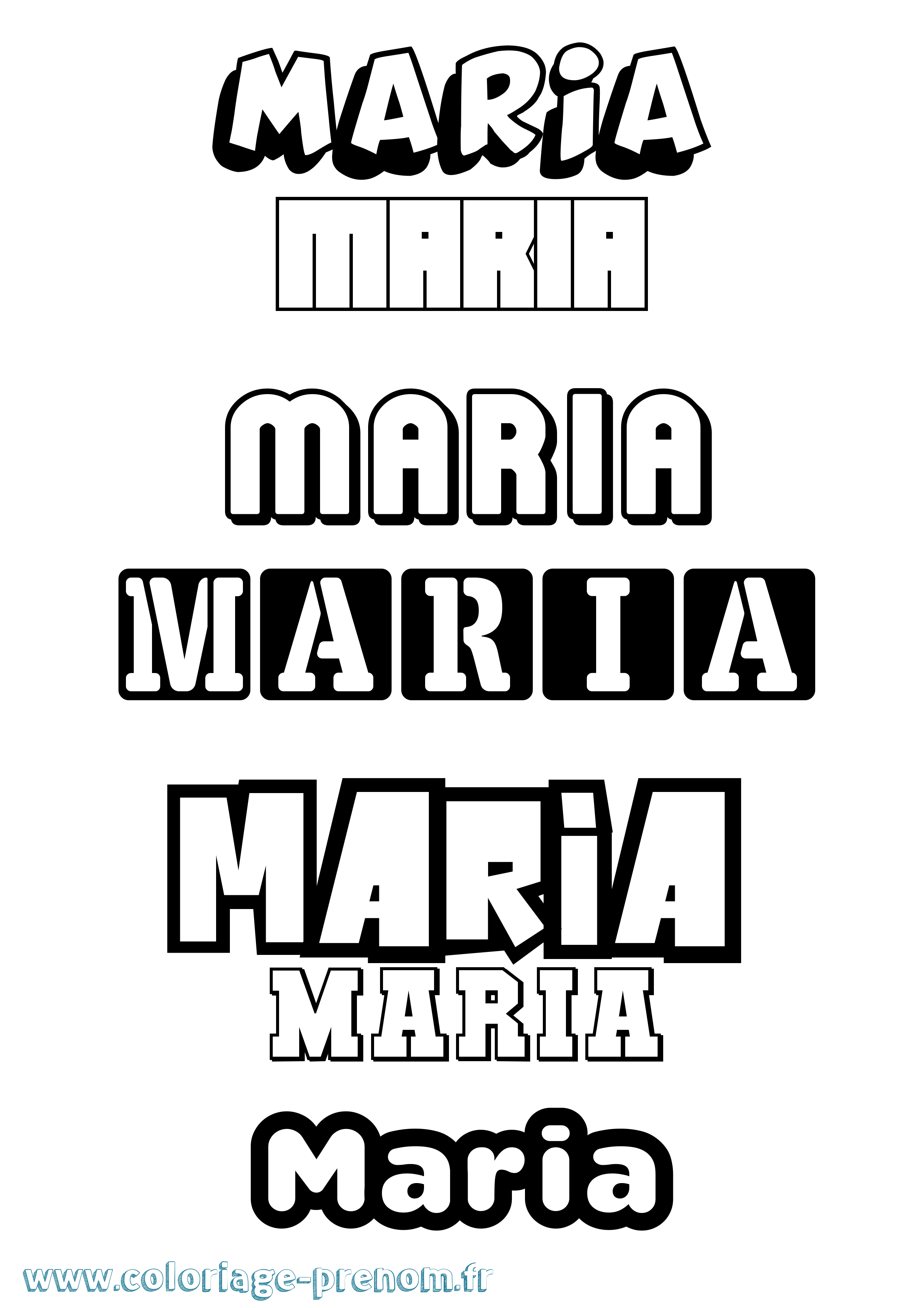 Coloriage prénom Maria Simple