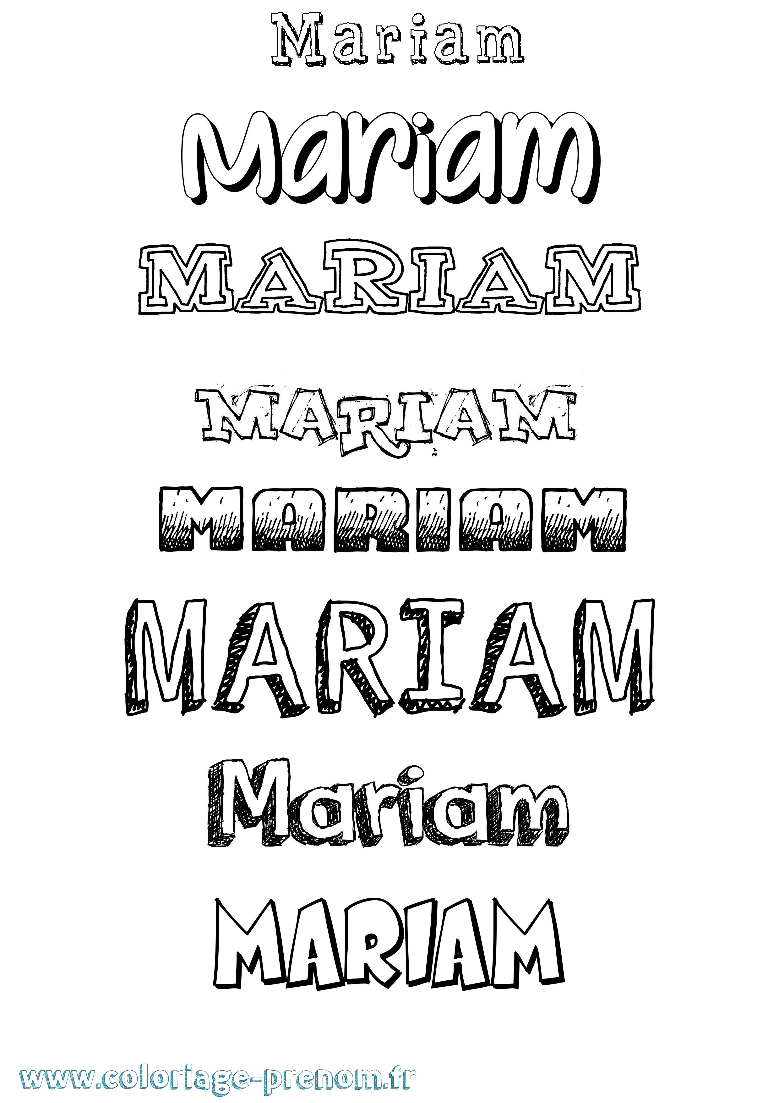 Coloriage prénom Mariam
