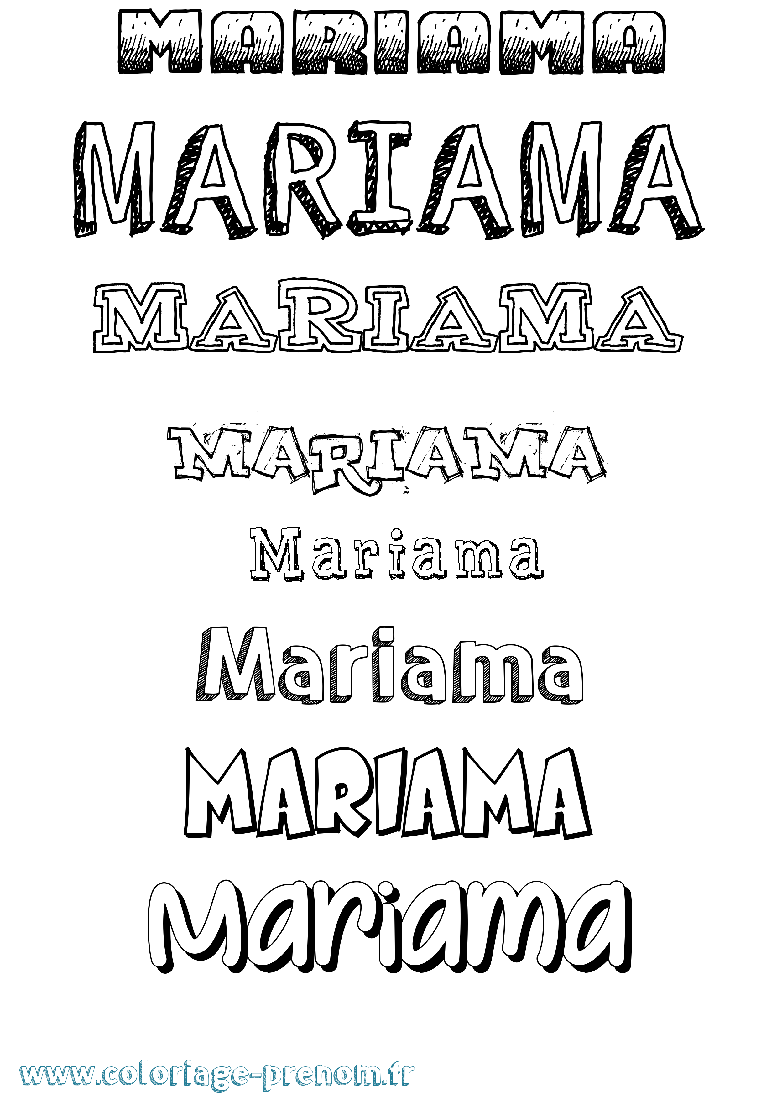 Coloriage Mariama Dessiné Coloriage prénom Mariama Dessiné