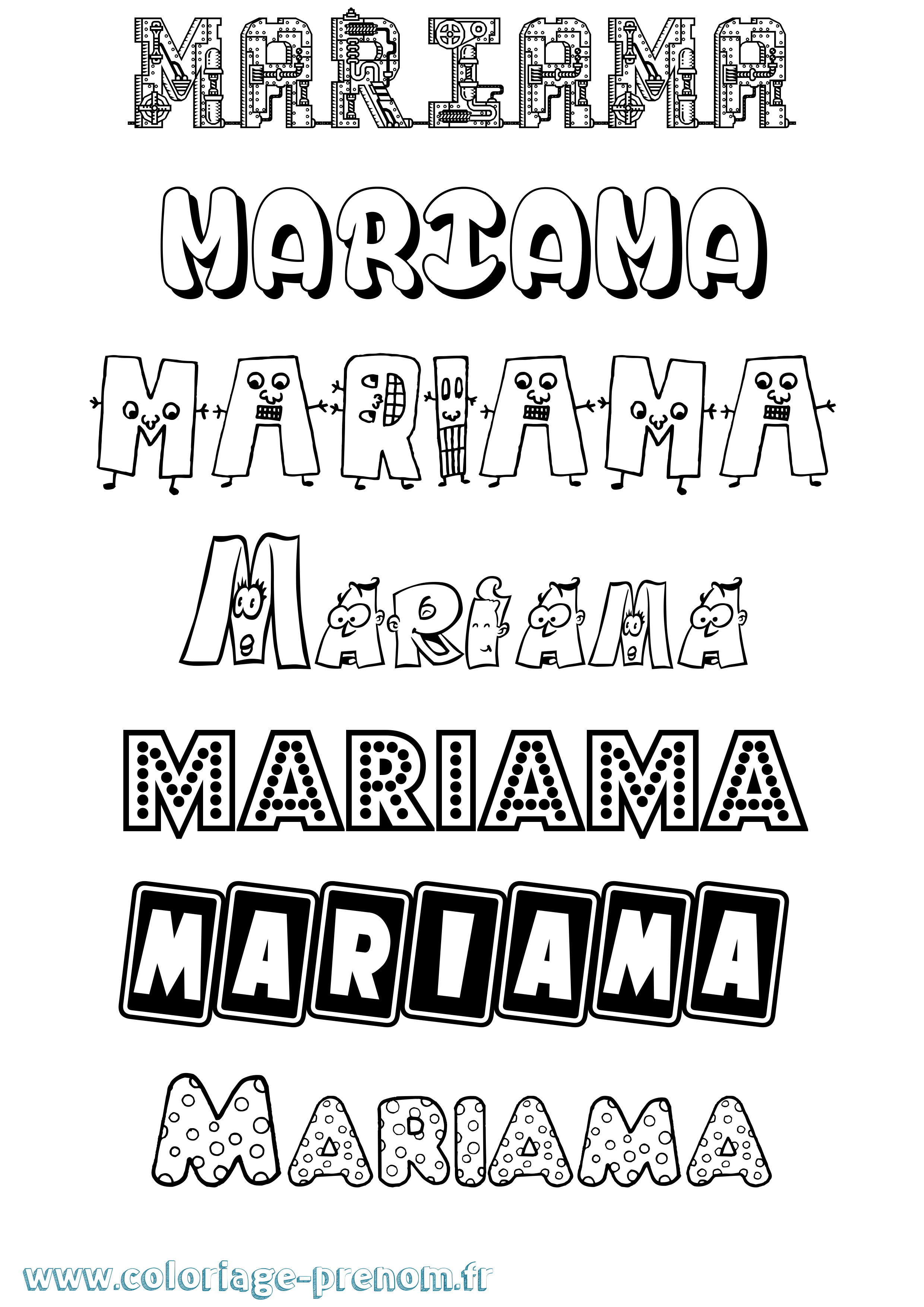 Coloriage Mariama Fun Coloriage prénom Mariama Fun