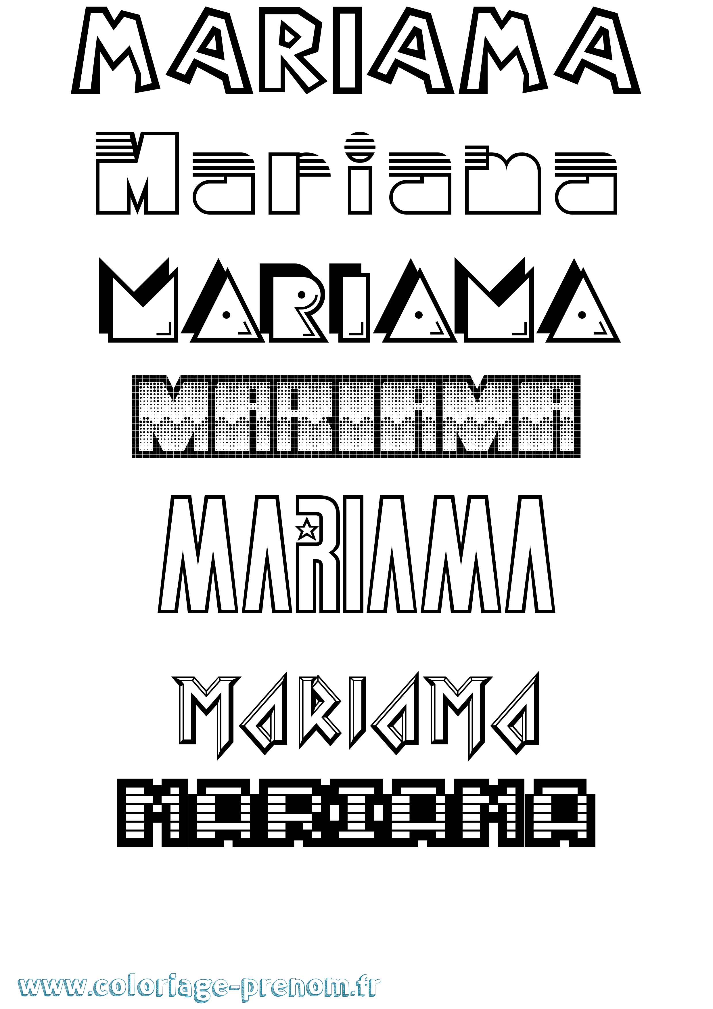 Coloriage prénom Mariama Jeux Vidéos