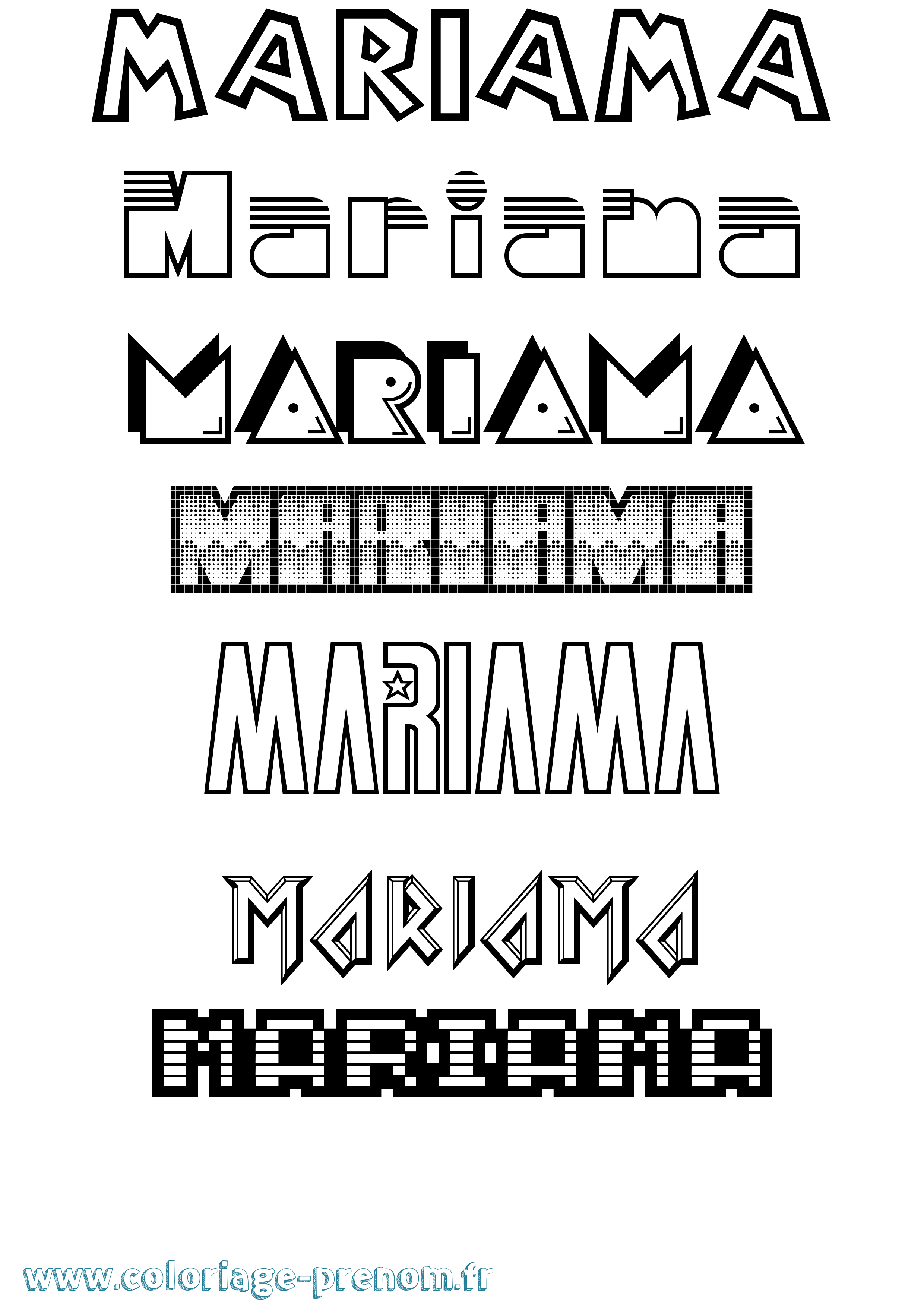 Coloriage Mariama Jeux Vidéos Coloriage prénom Mariama Jeux Vidéos