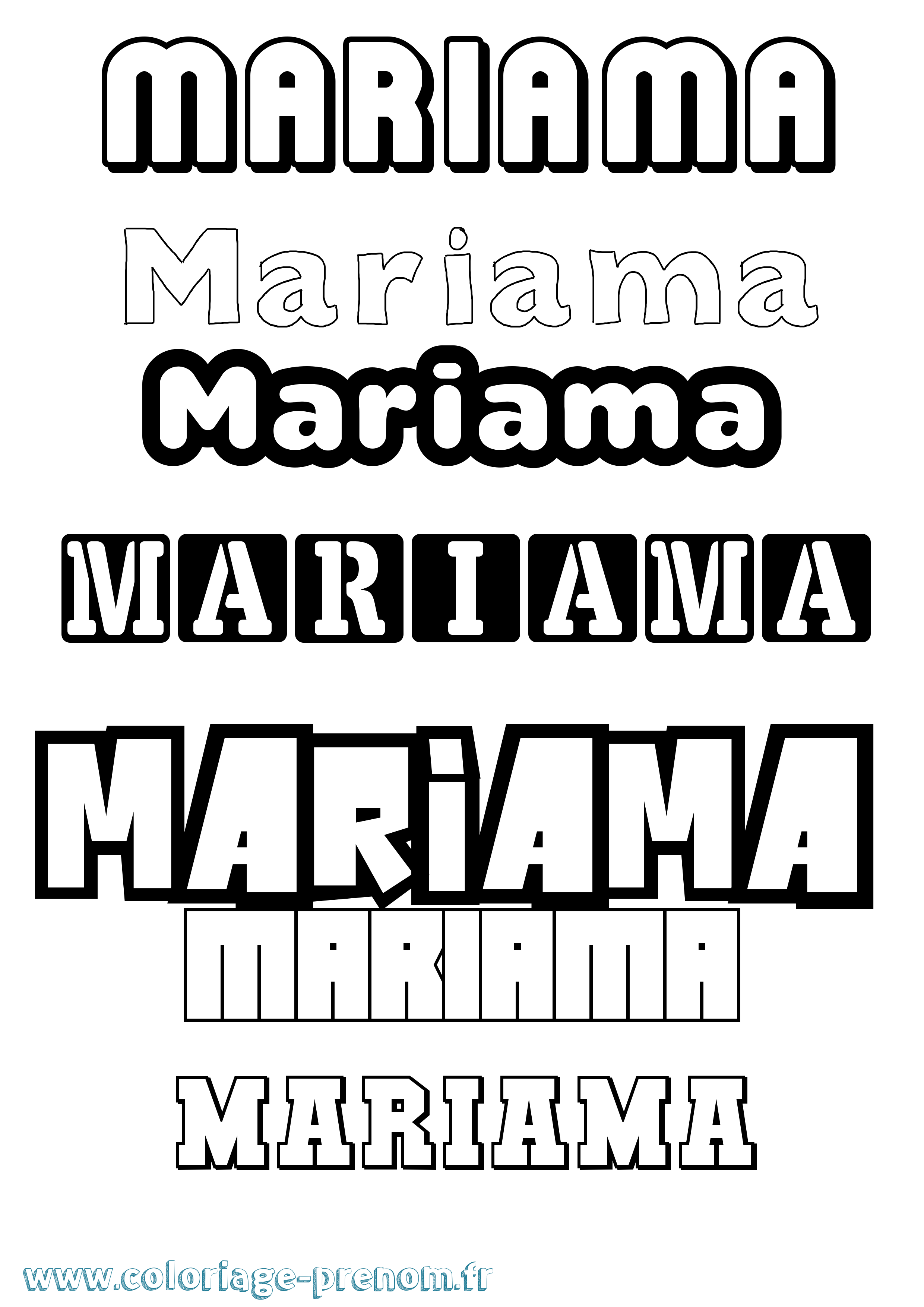 Coloriage prénom Mariama Simple