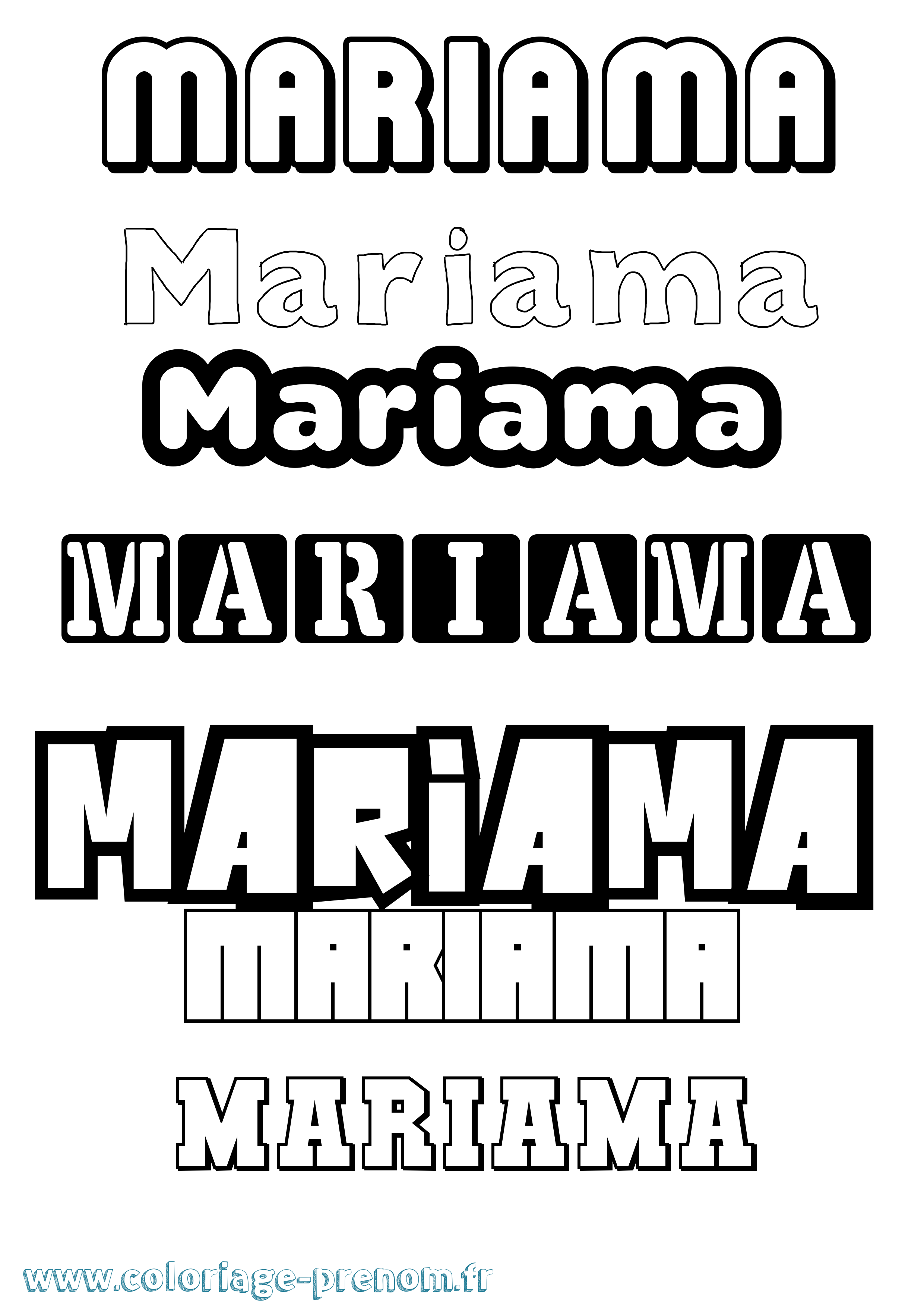 Coloriage Mariama Simple Coloriage prénom Mariama Simple