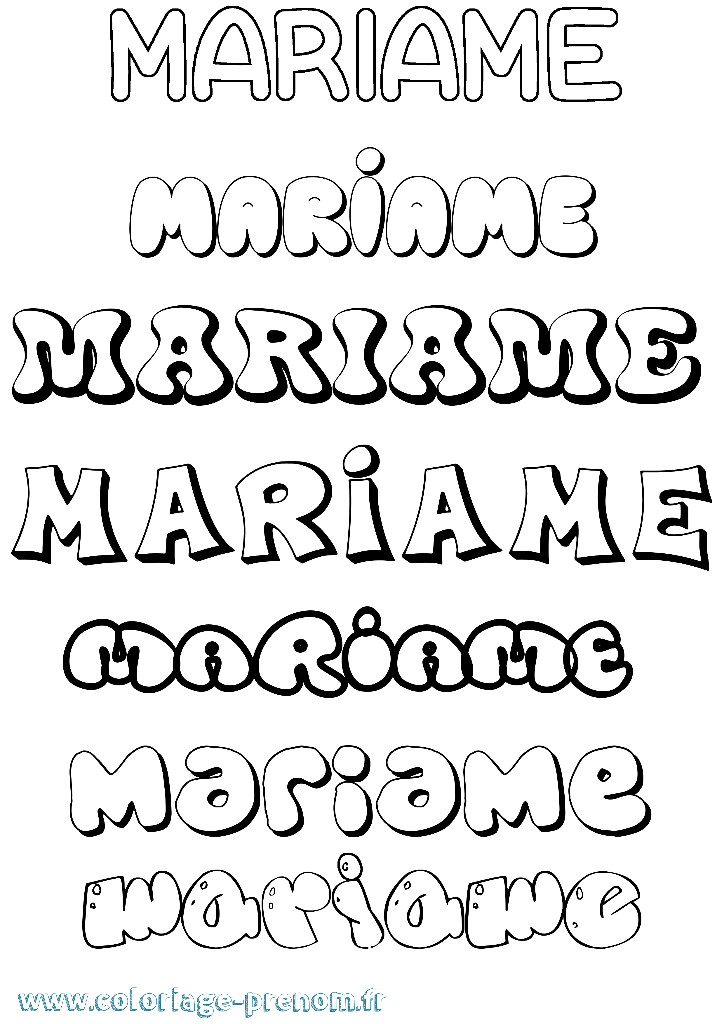 Coloriage prénom Mariame