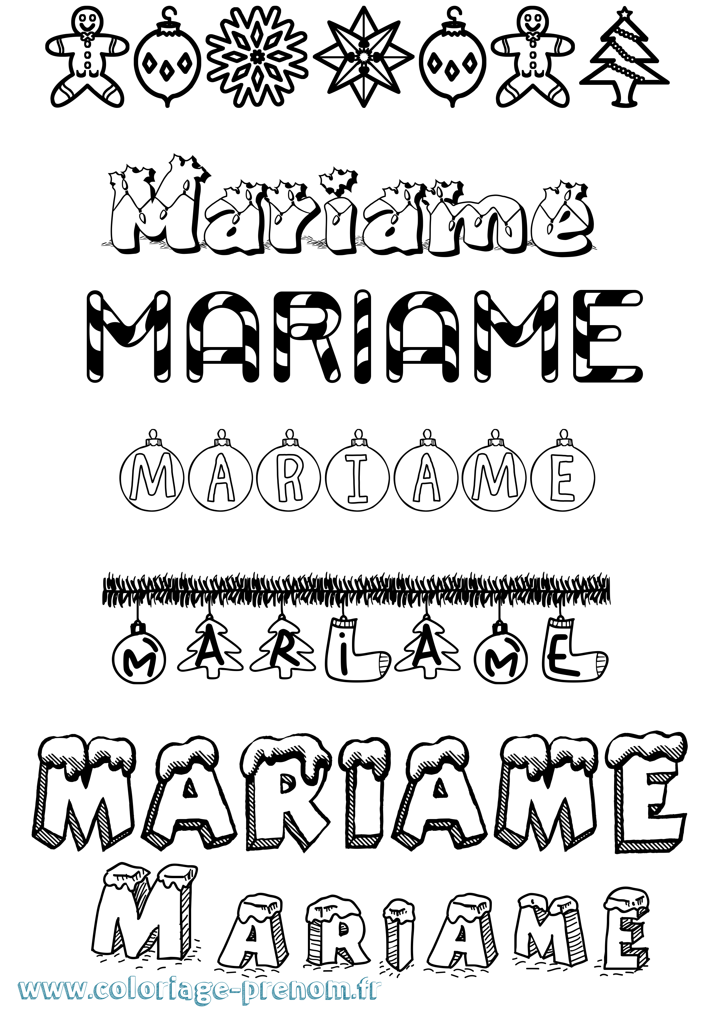 Coloriage prénom Mariame