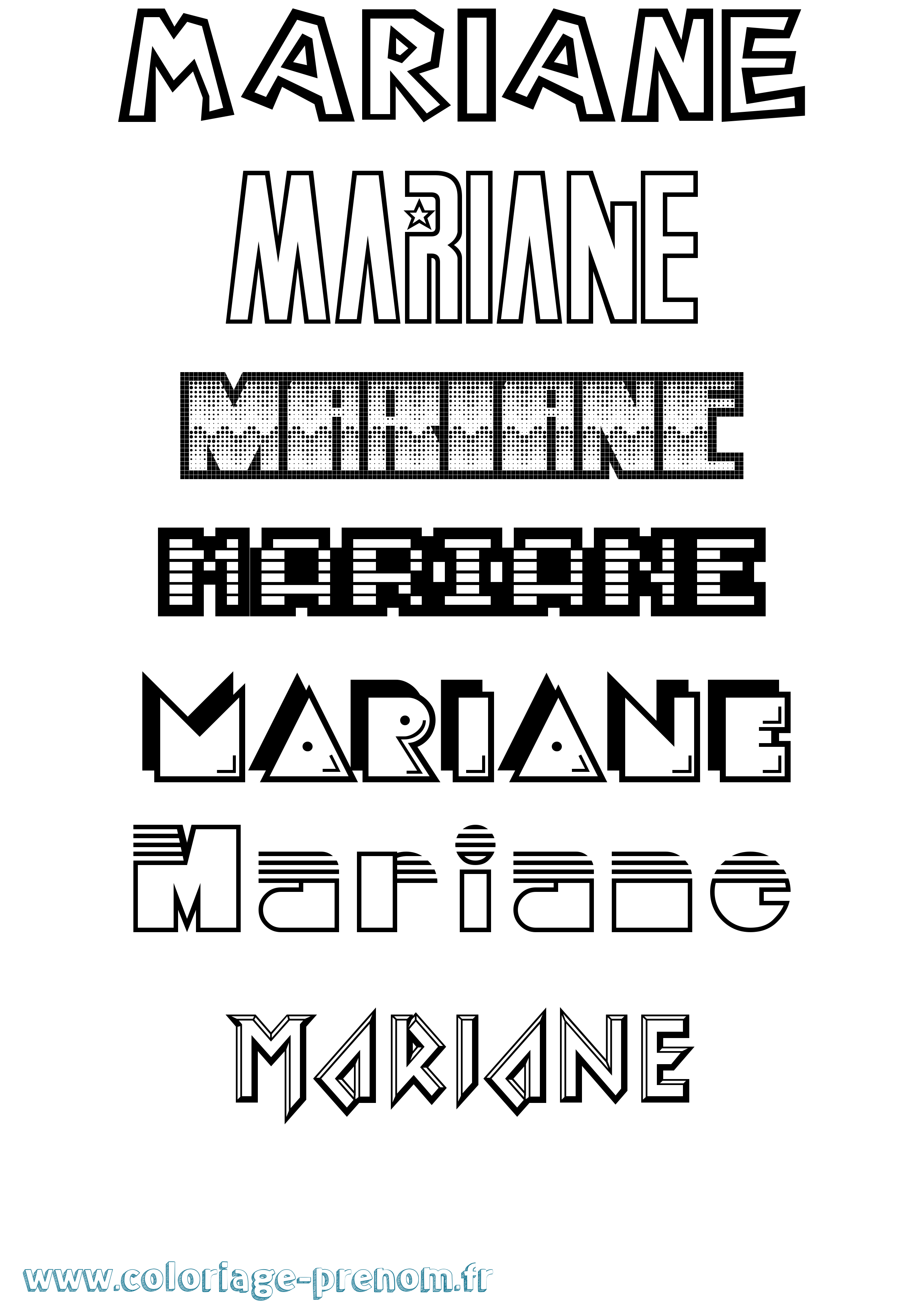 Coloriage Mariane Jeux Vidéos Coloriage prénom Mariane Jeux Vidéos