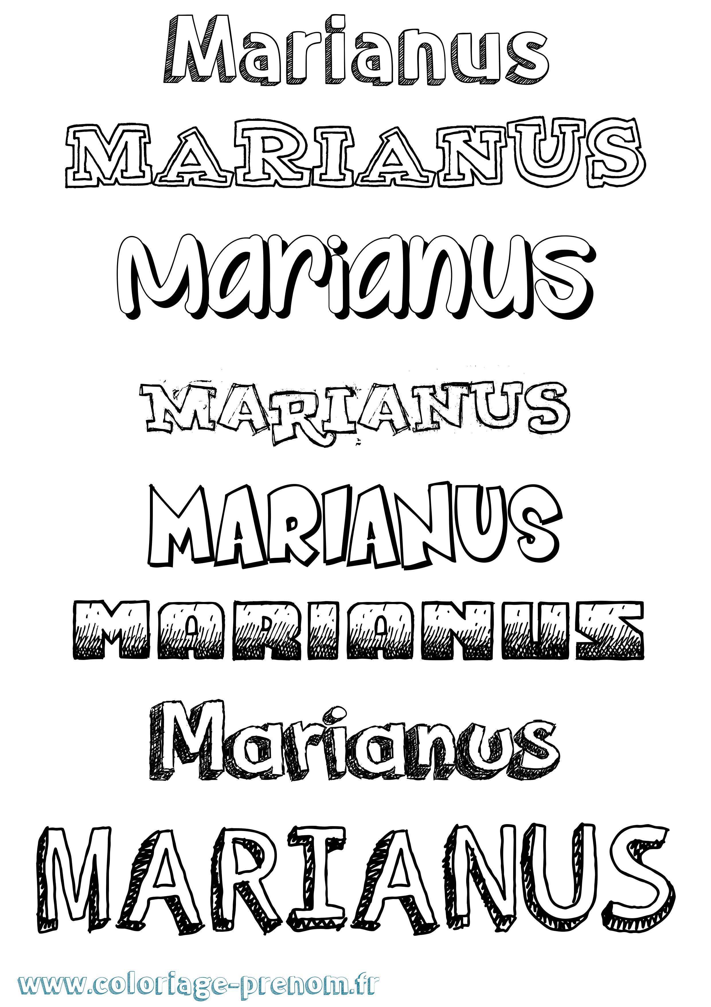 Coloriage prénom Marianus Dessiné