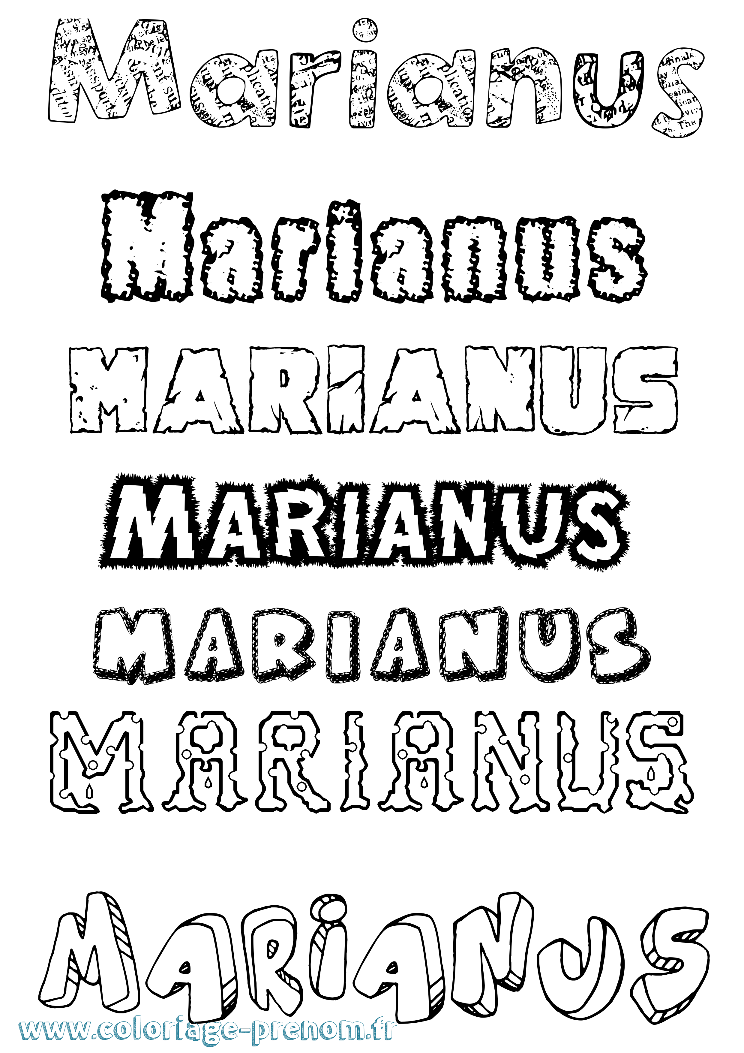 Coloriage prénom Marianus Destructuré
